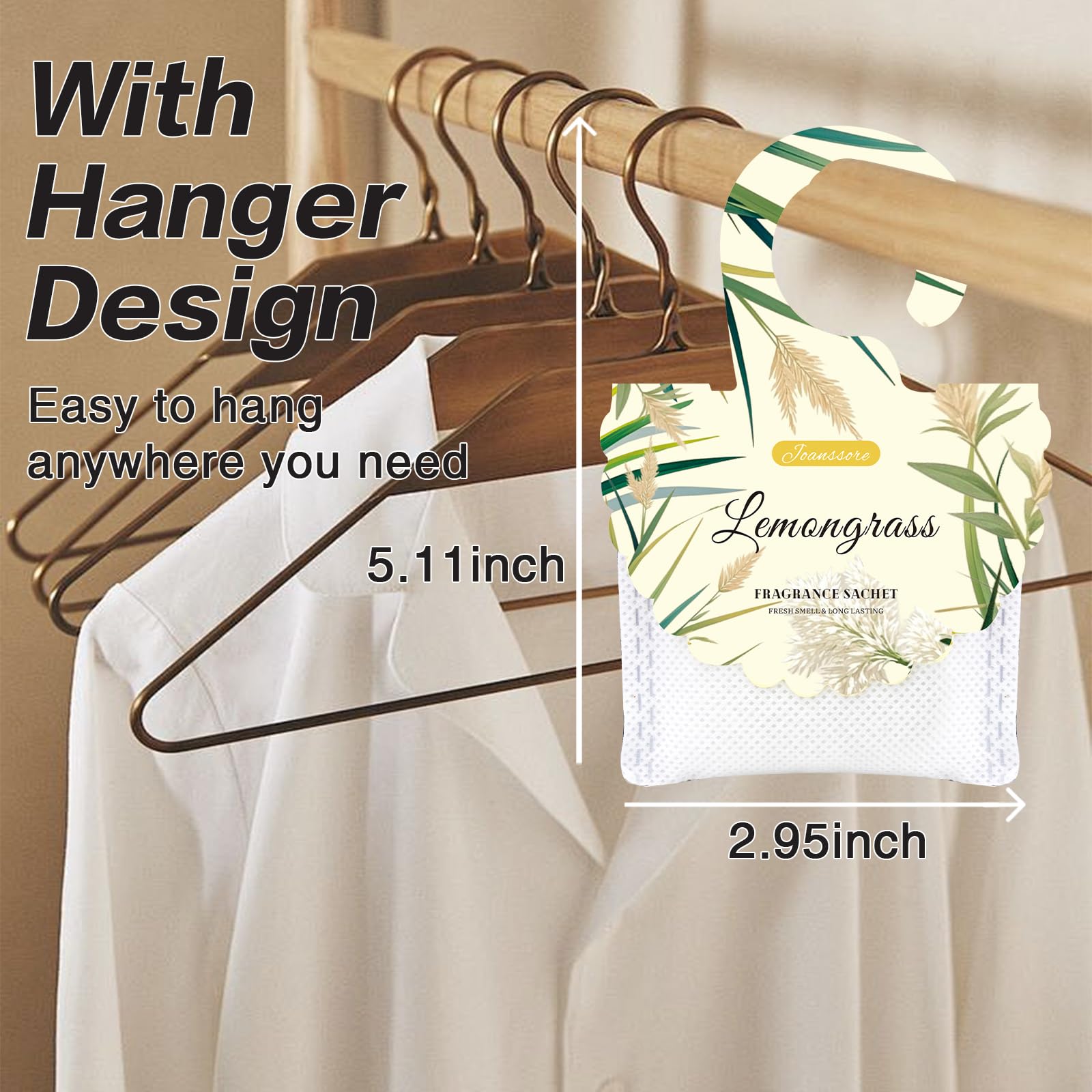 15 Packs Lemongrass Scented Sachets for Drawers and Closets (7.93 Ounce)