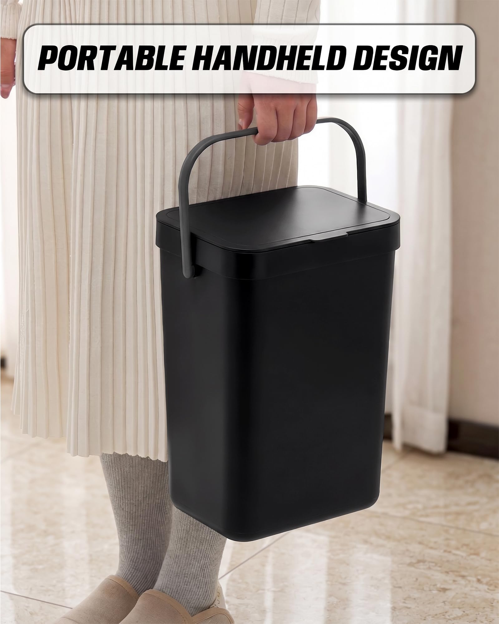 3.2 Gal Hanging Trash Can with Slide Lid
