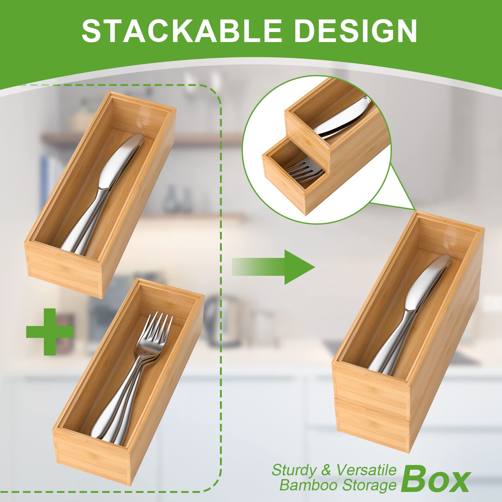 Bamboo Drawer Organizer (2 Count)