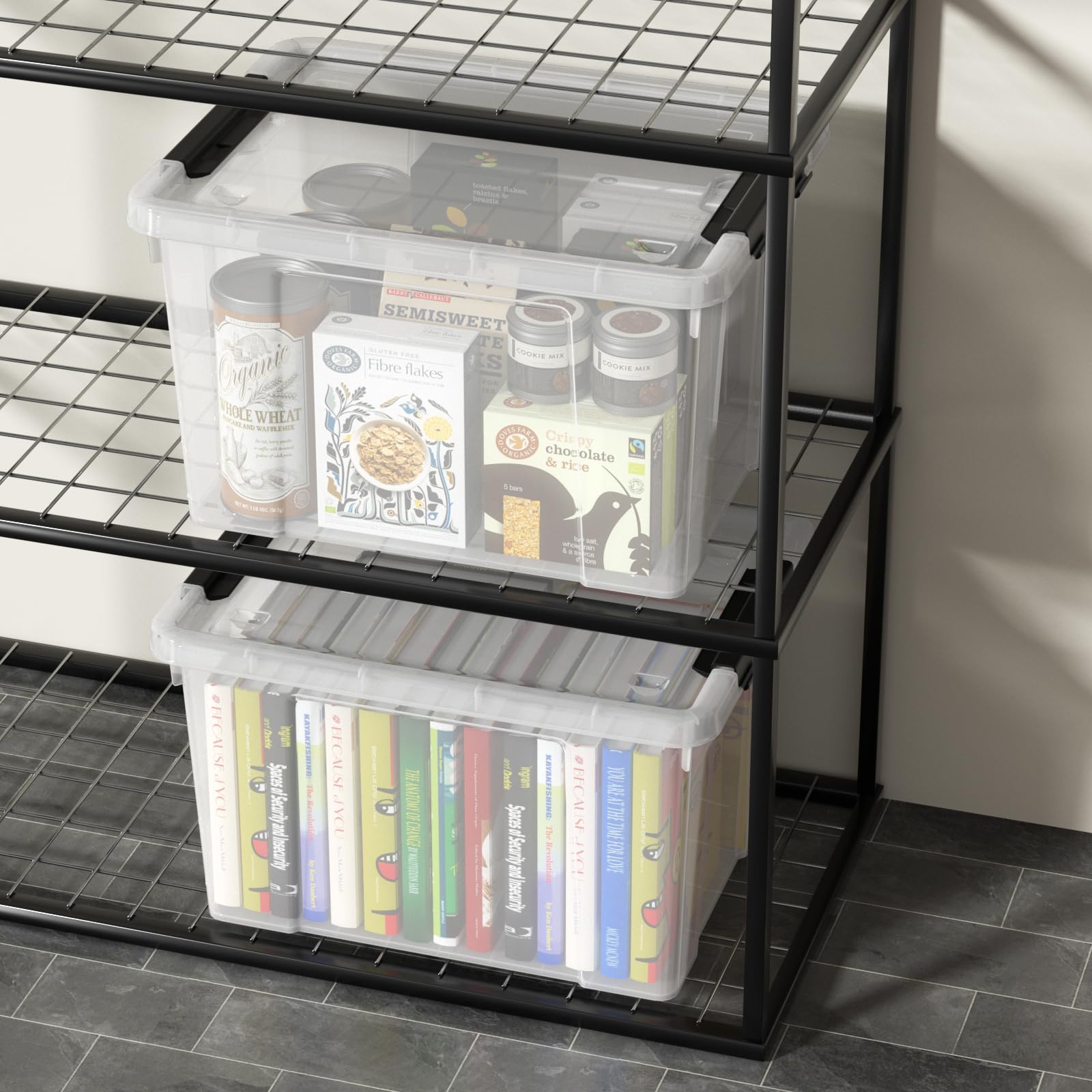 Plastic Storage Bins with Lids (4 Count)