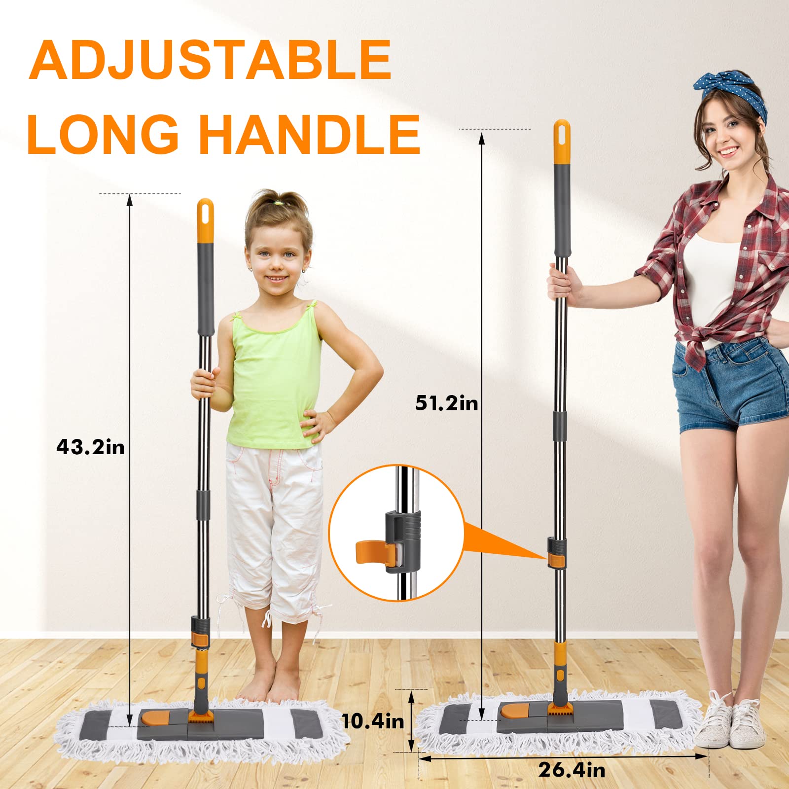 26" Commercial Dust Mop for Floor Cleaning (2 Count)