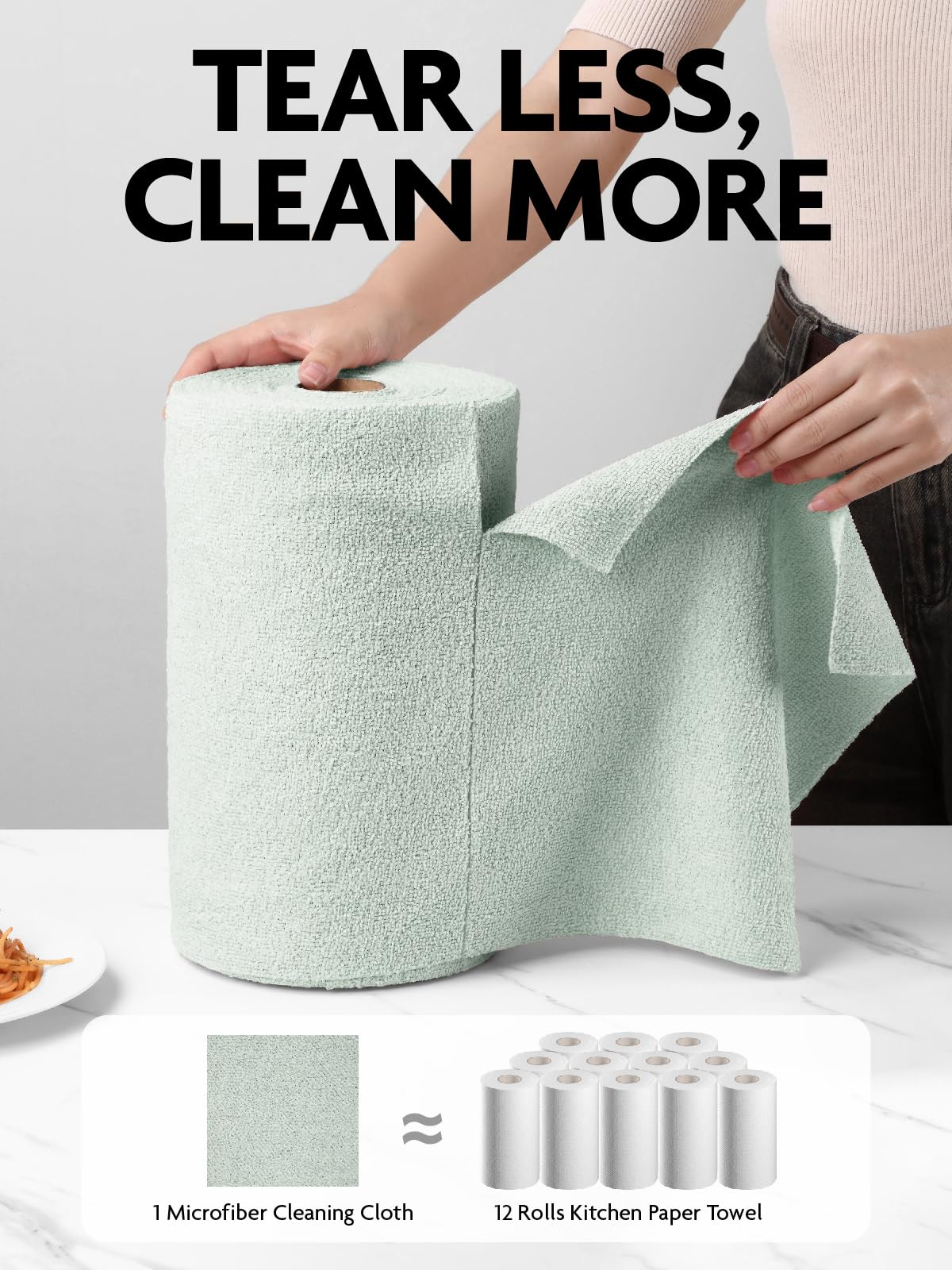 Microfiber Cleaning Cloth Roll (75 Count)