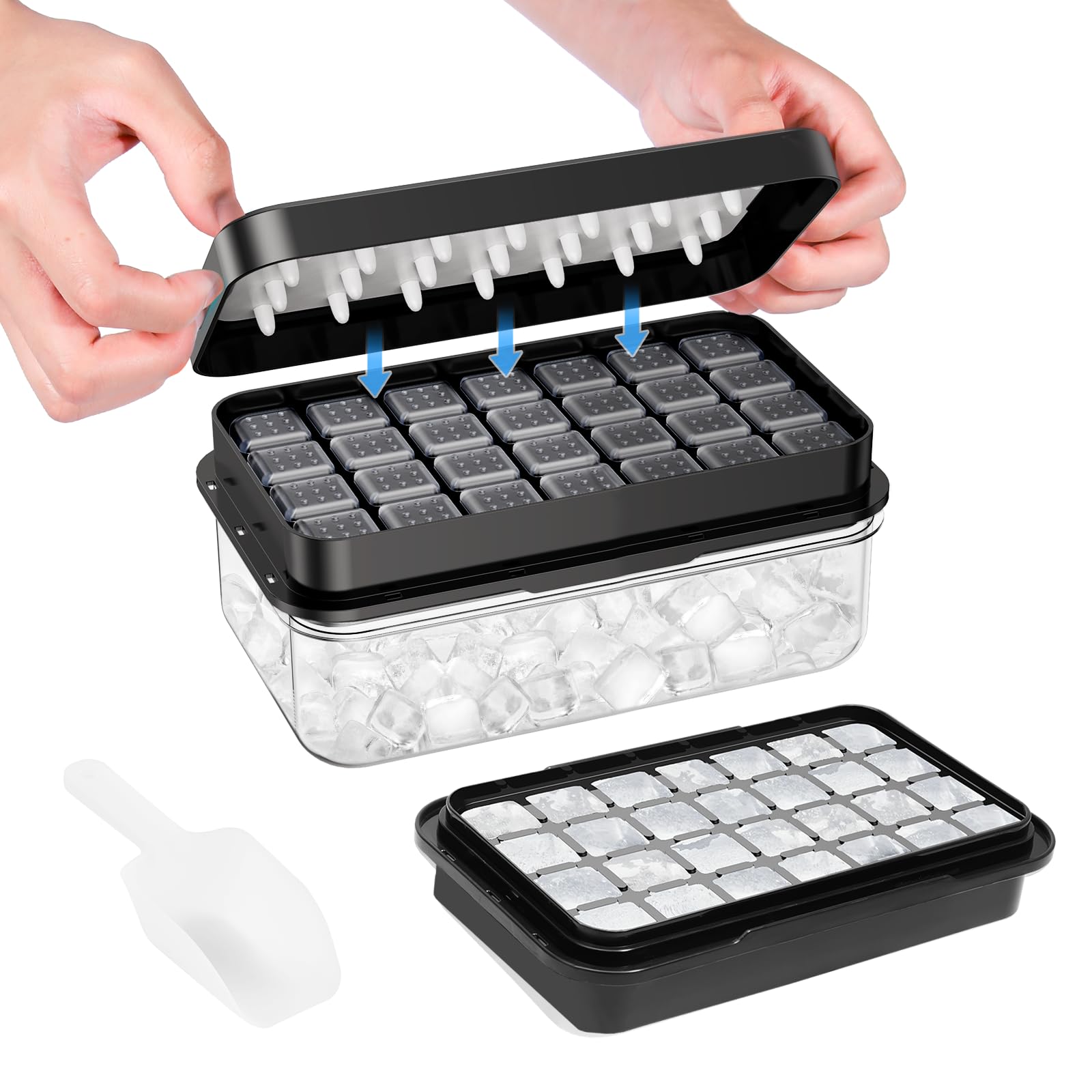 Ice Cube Tray with Lid and Bin