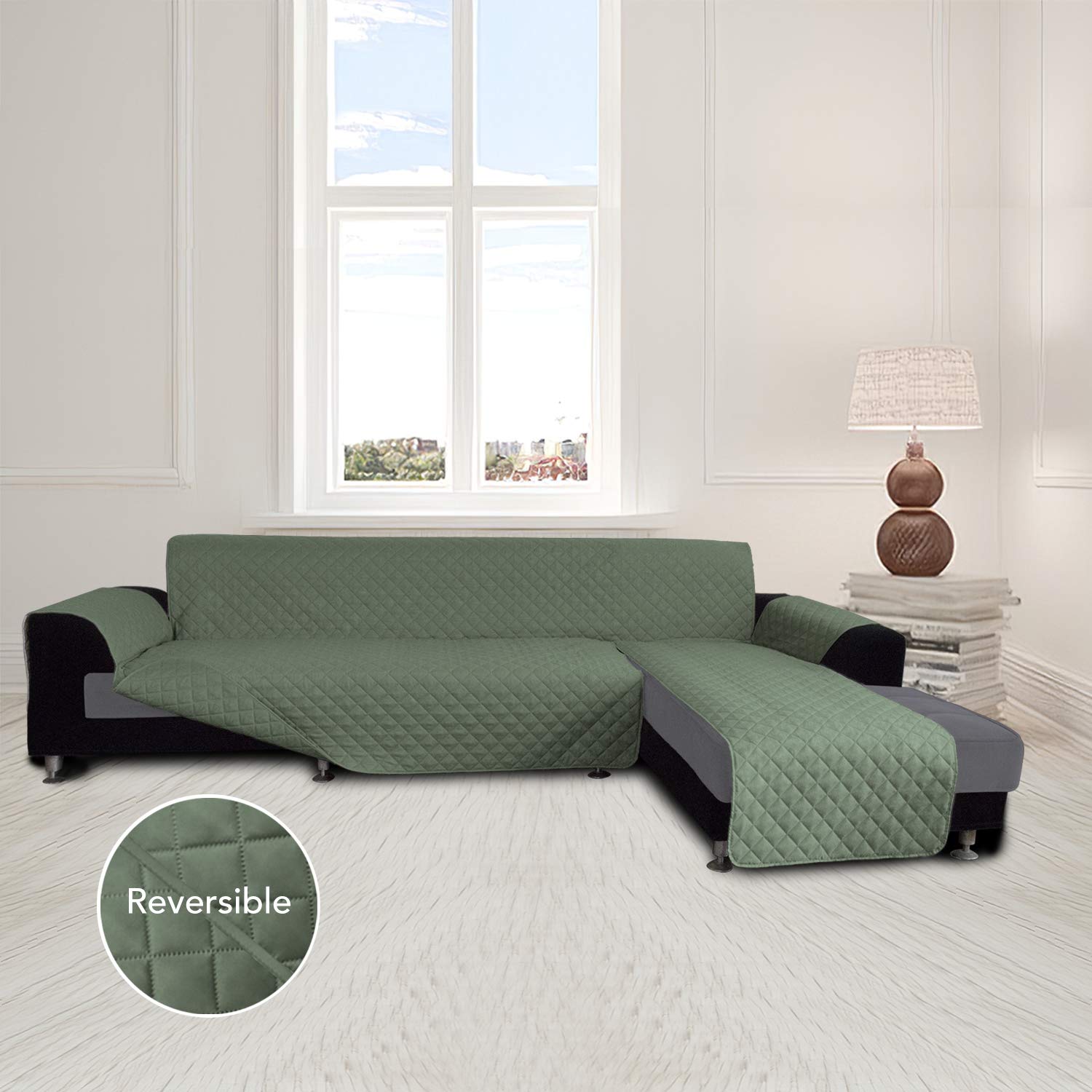 Reversible L Shape Sectional Couch Cover