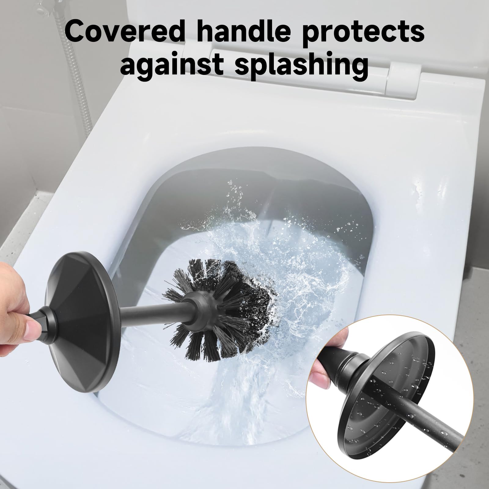 Black Toilet Brush and Holder