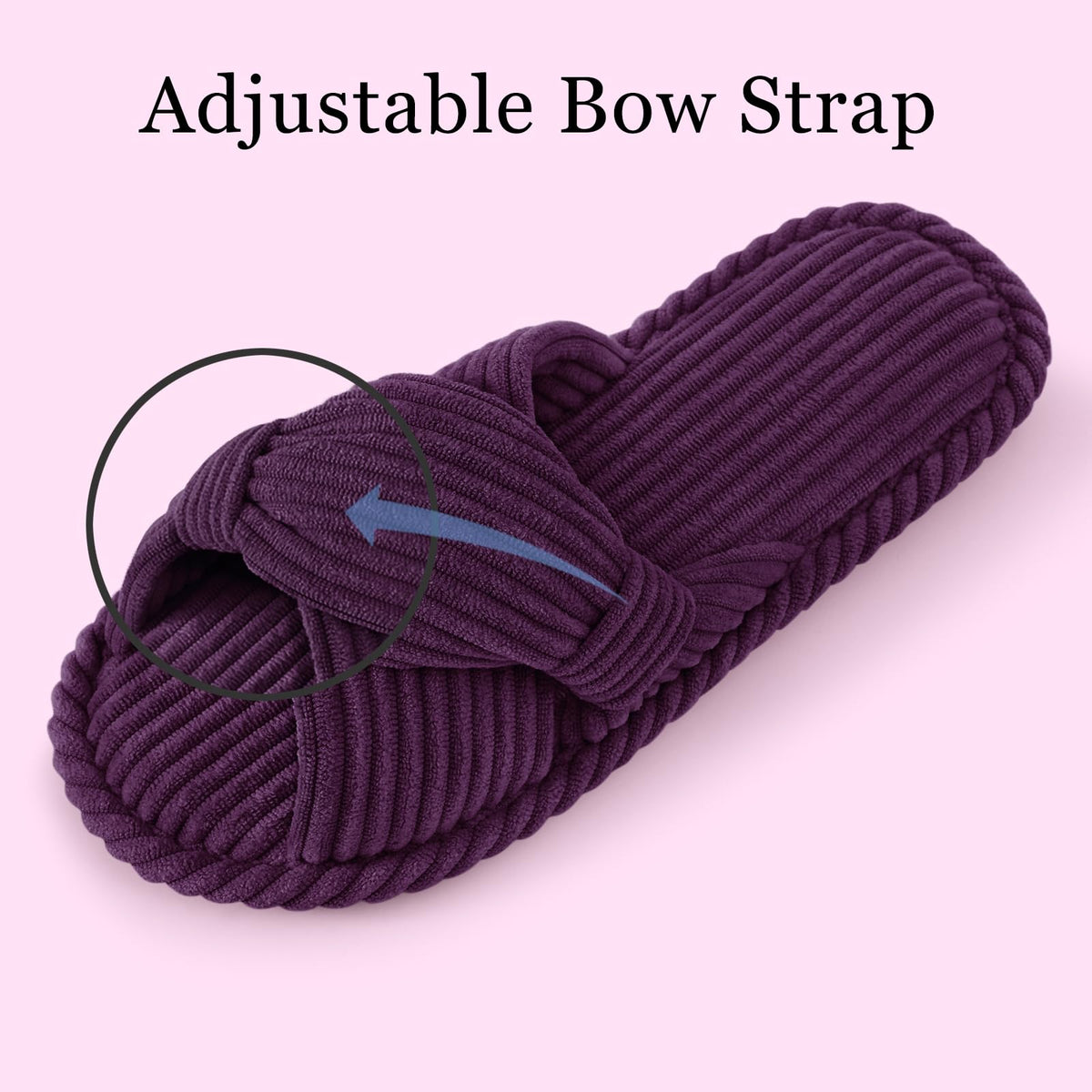 Summer House Slippers for Women Corduroy Open Toe Indoor Slippers