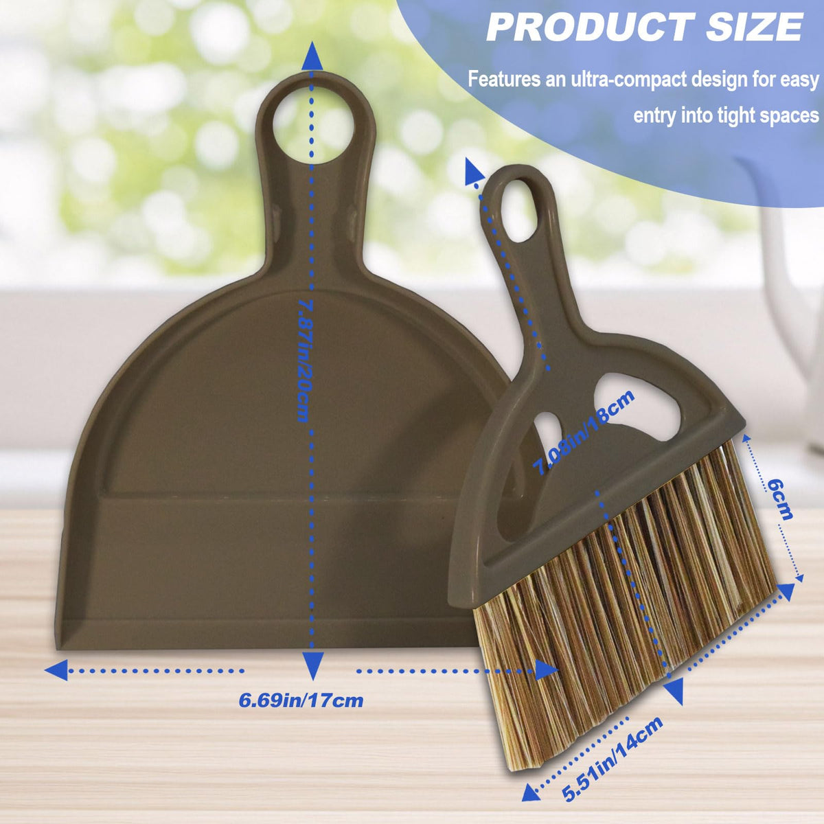 Mini Broom and Dustpan Set Hand Broom with Dustpan Portable Housekeeping Cleaning Tools for Desk