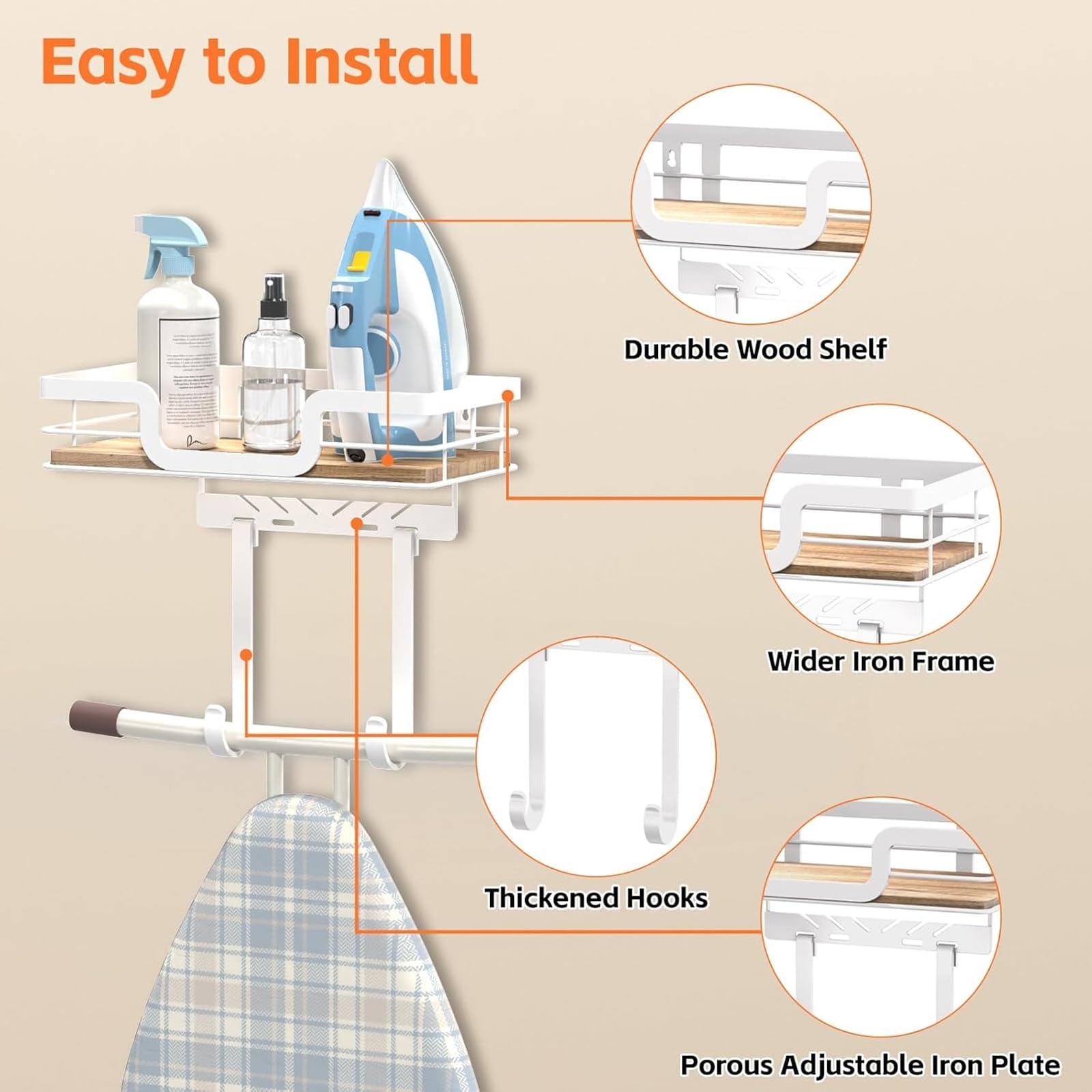 Ironing Board Hanger Wall Mount