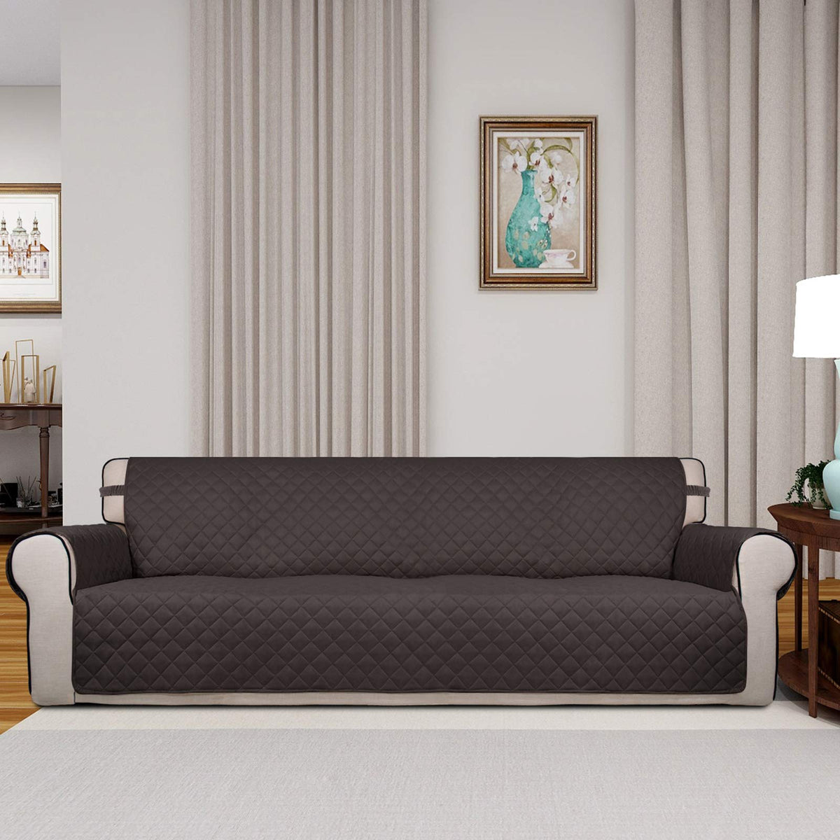 Reversible Quilted Couch Covers for Dogs Sofa Cover 4 Seater 88"