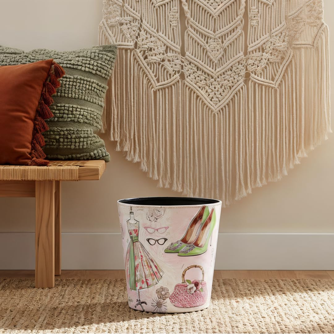 PU Leather Small Trash Can Wastebasket