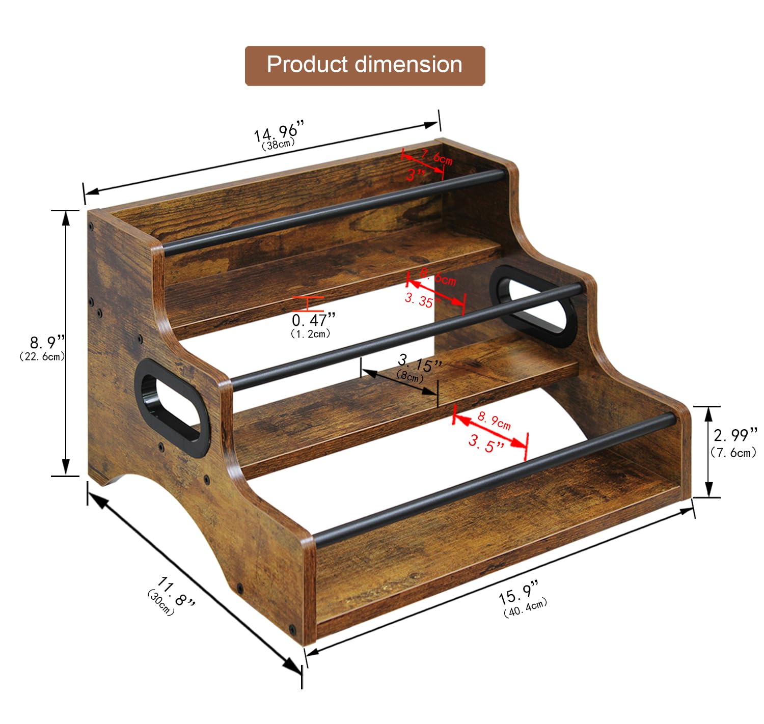 3 Tier Liquor Bottle Display Shelf