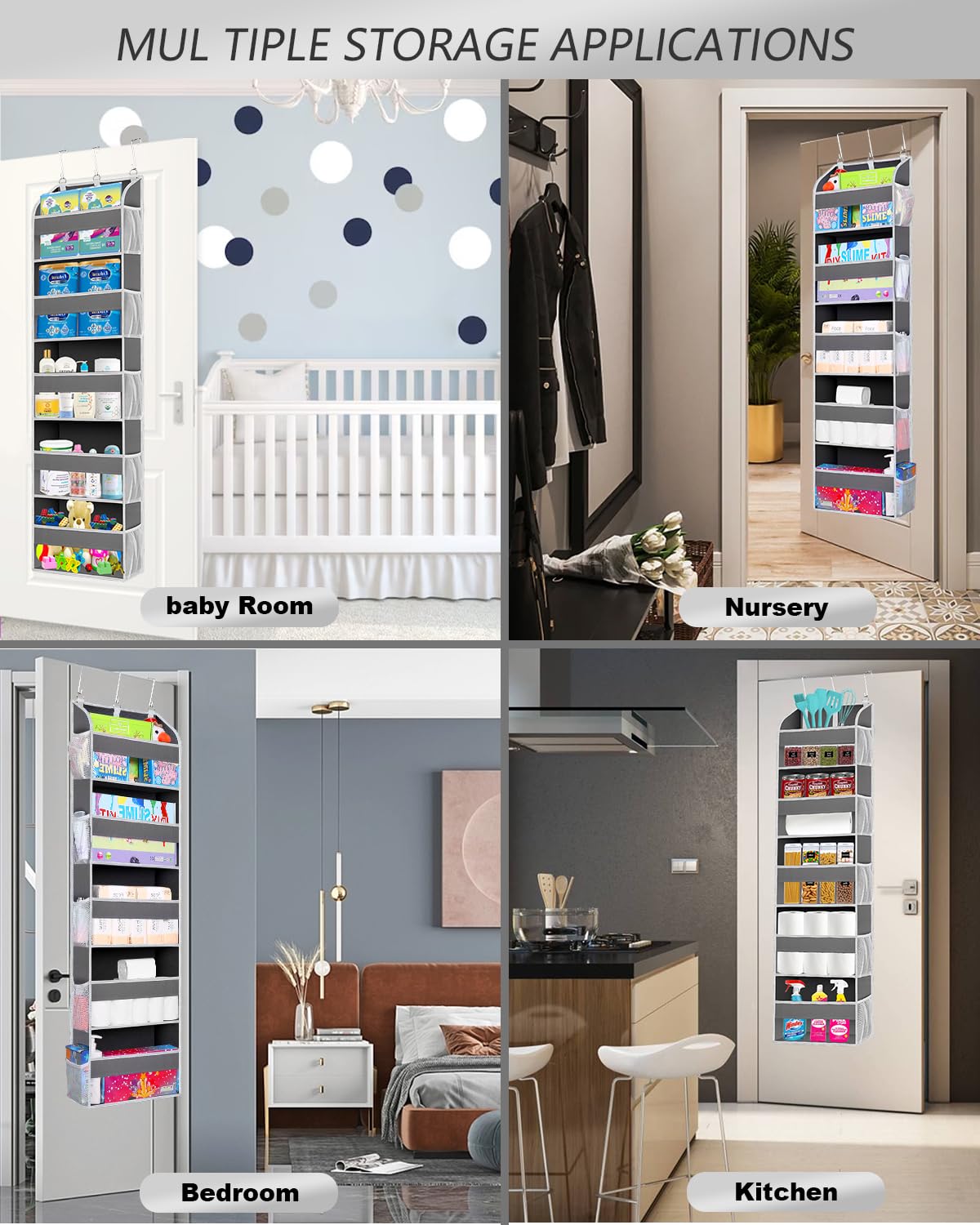 2 Pack Over the Door Storage Organizer (2 Count)
