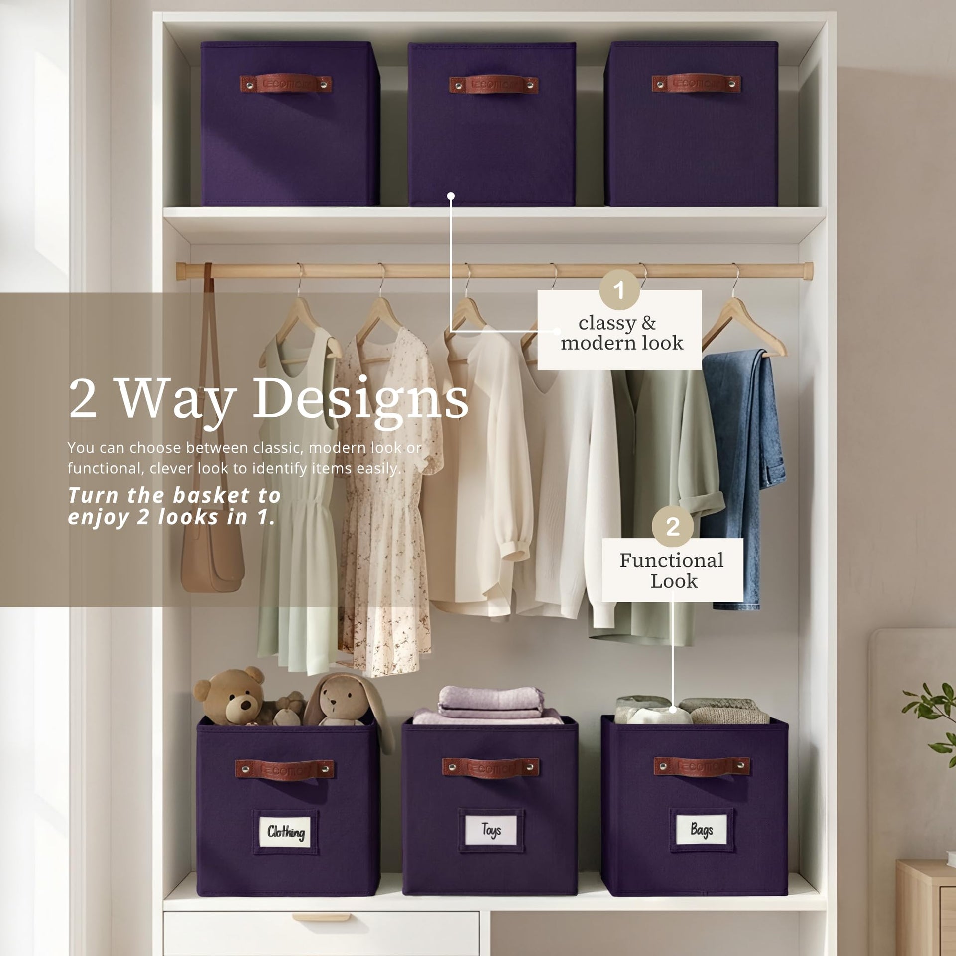 Storage Bins Cube Storage Bin with Labels (6 Count)