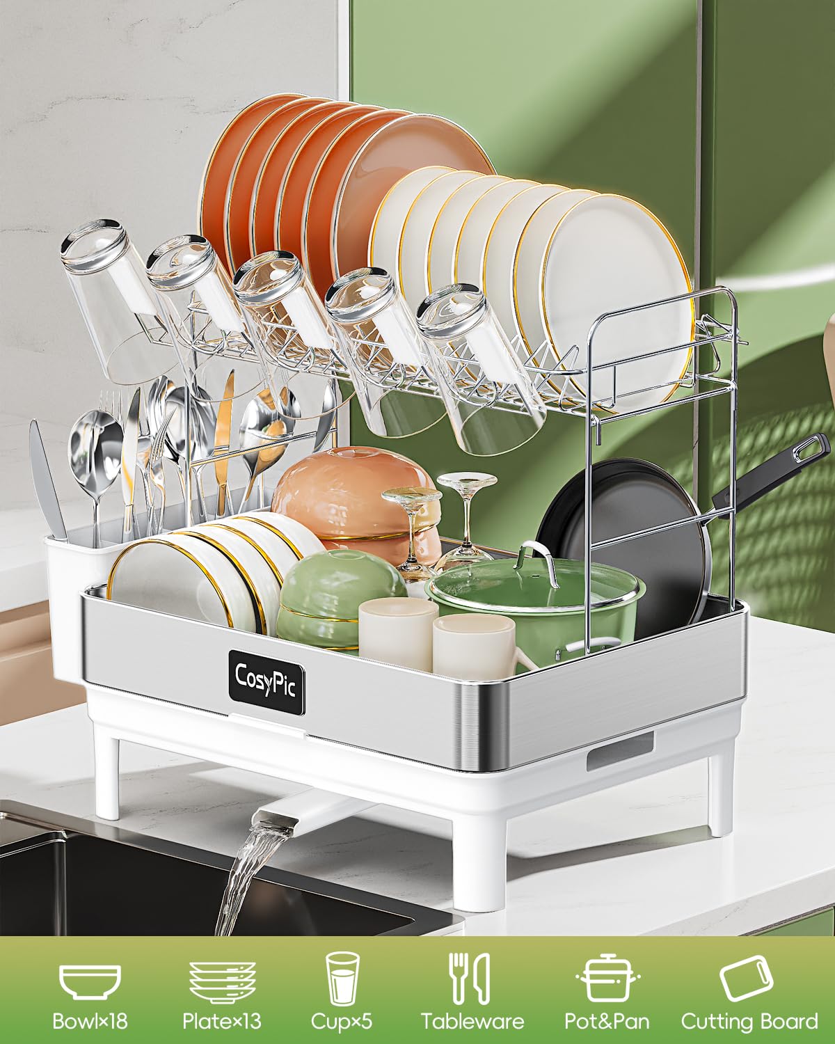 2 Tier Dish Drying Rack