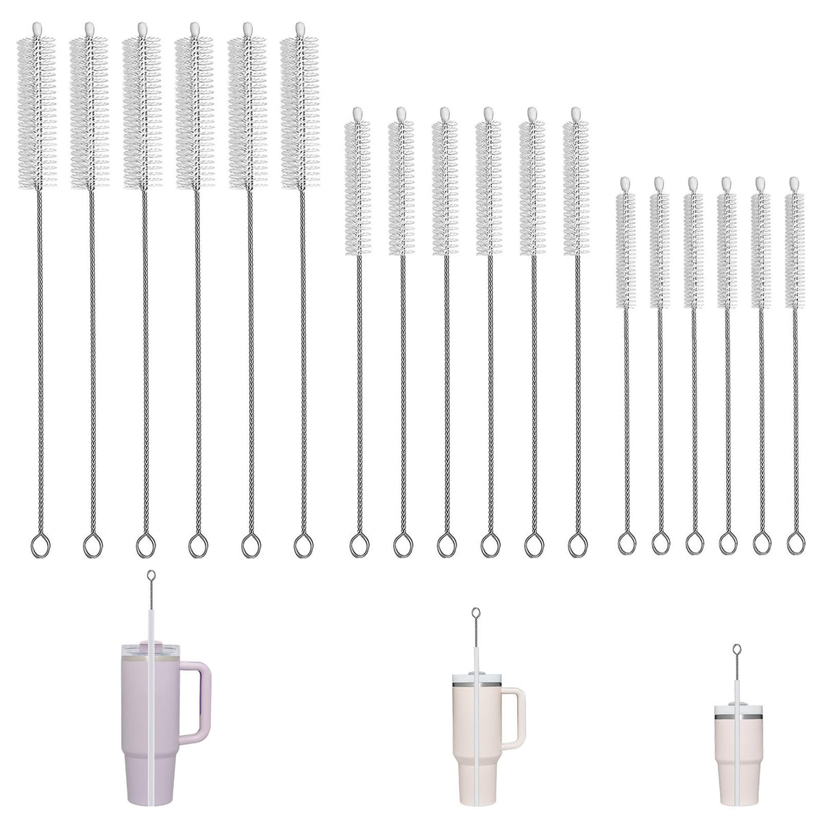 18 Pack Extended Handle Straw Cleaner Brushes (18 Count)