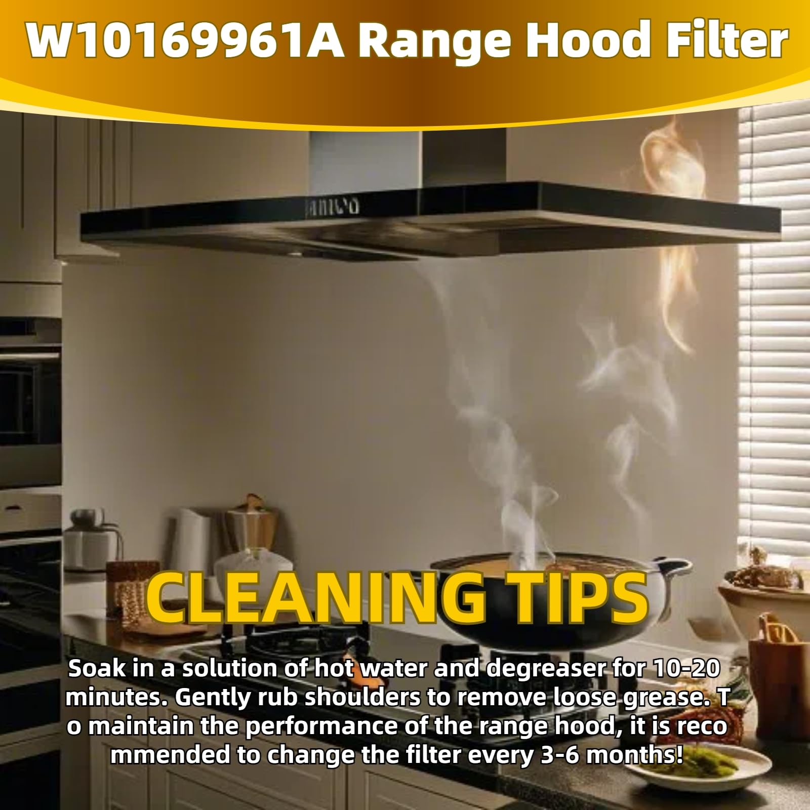 W10169961A 5 Layer Aluminum Mesh Range Hood Filter 12" x 10.5" 2 pack