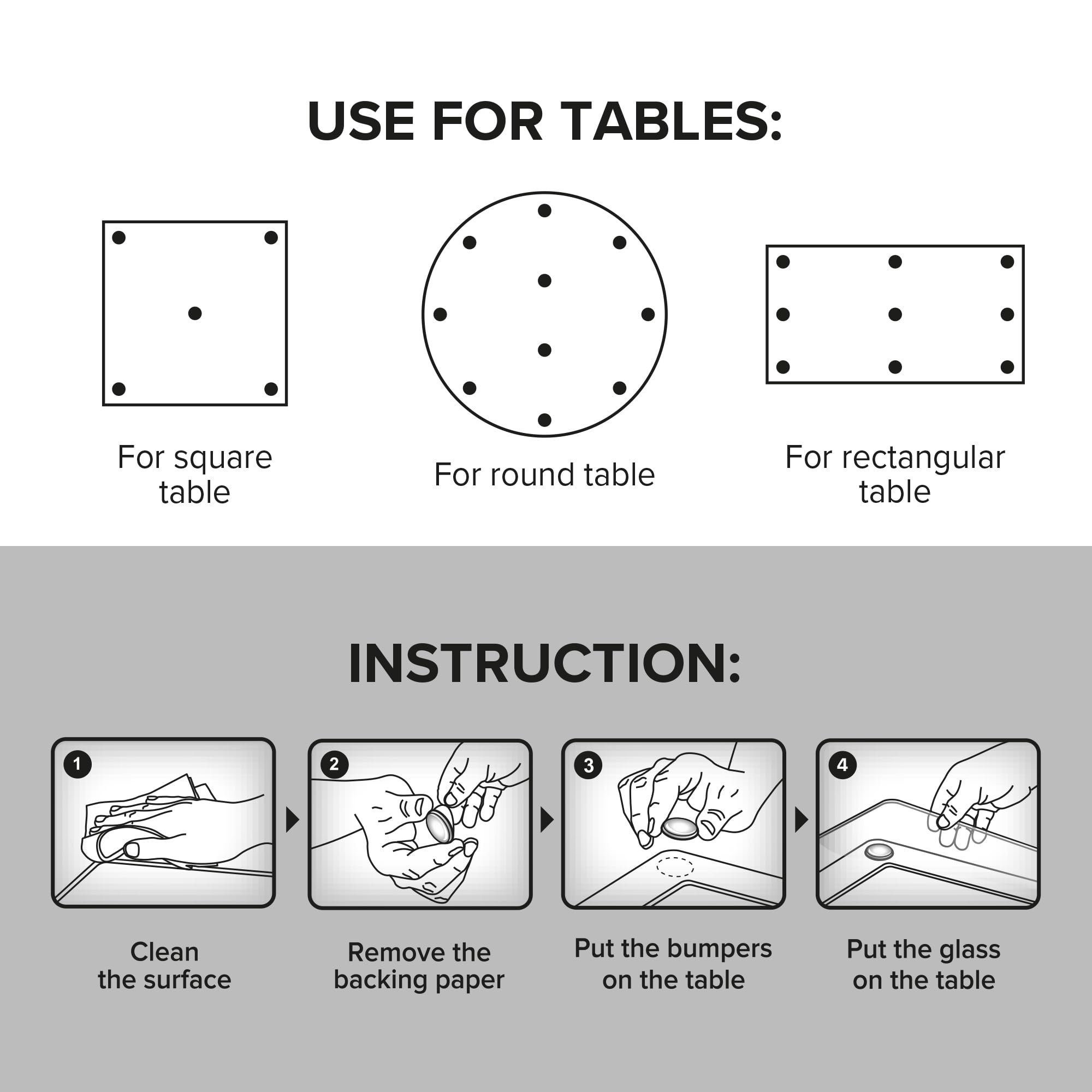Glass Table Top Bumpers (20 Count)