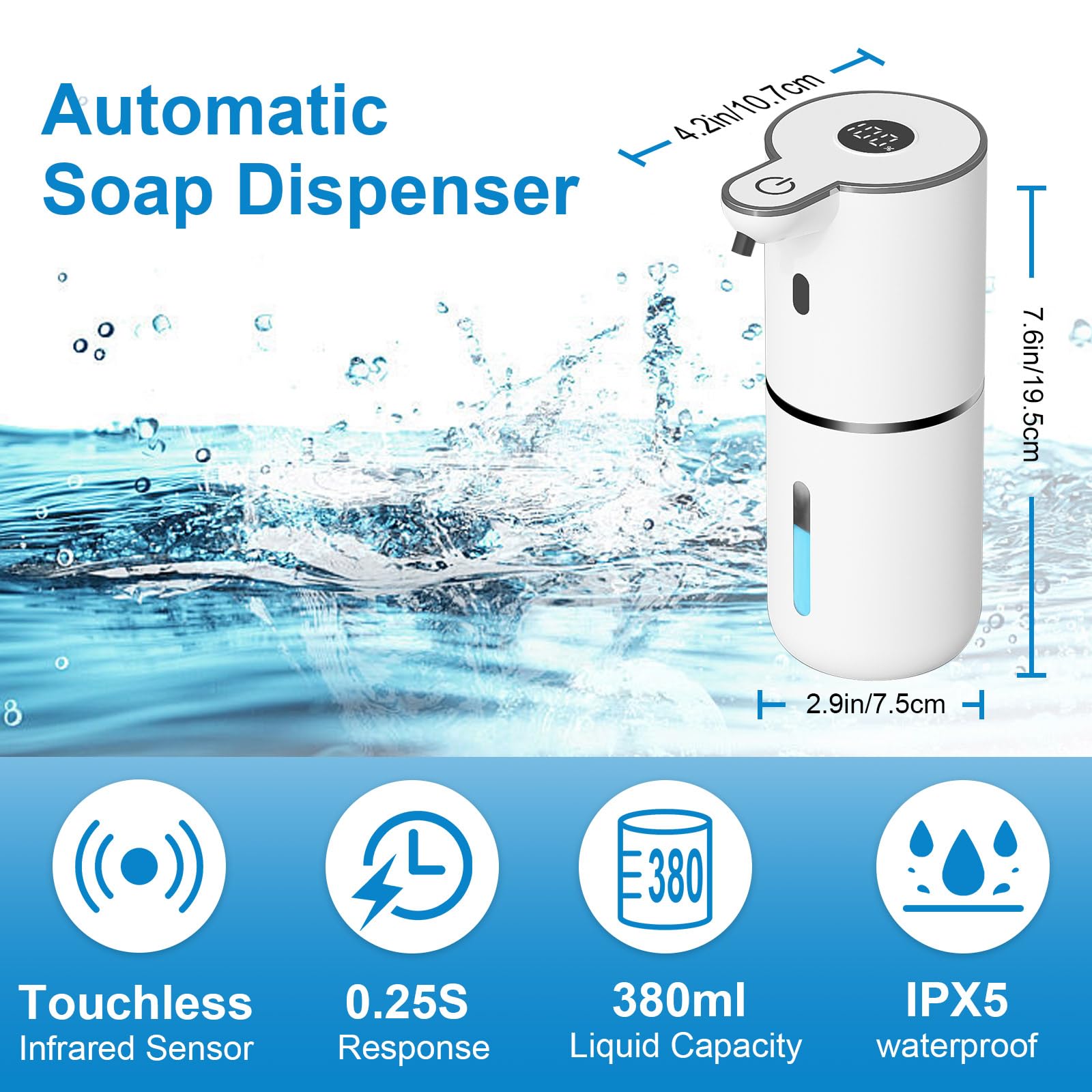 2 Pack Automatic Foaming Soap Dispenser Touchless (2 Count)