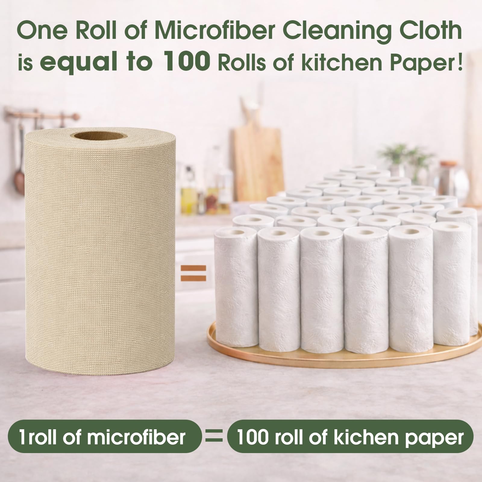 Microfiber Cleaning Cloth Roll (100 Count)