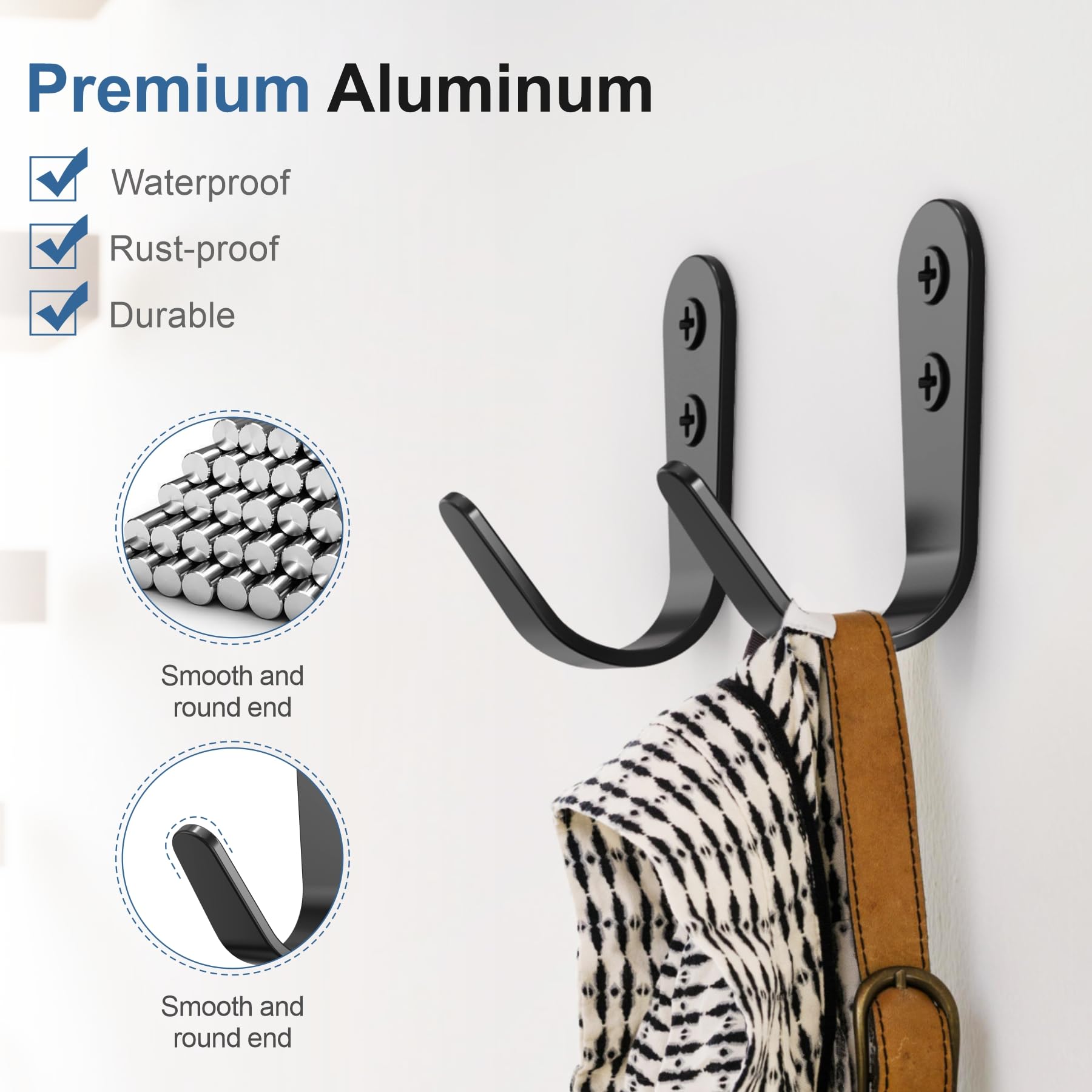 10 Pack Coat Hooks for Hanging (10 Count)