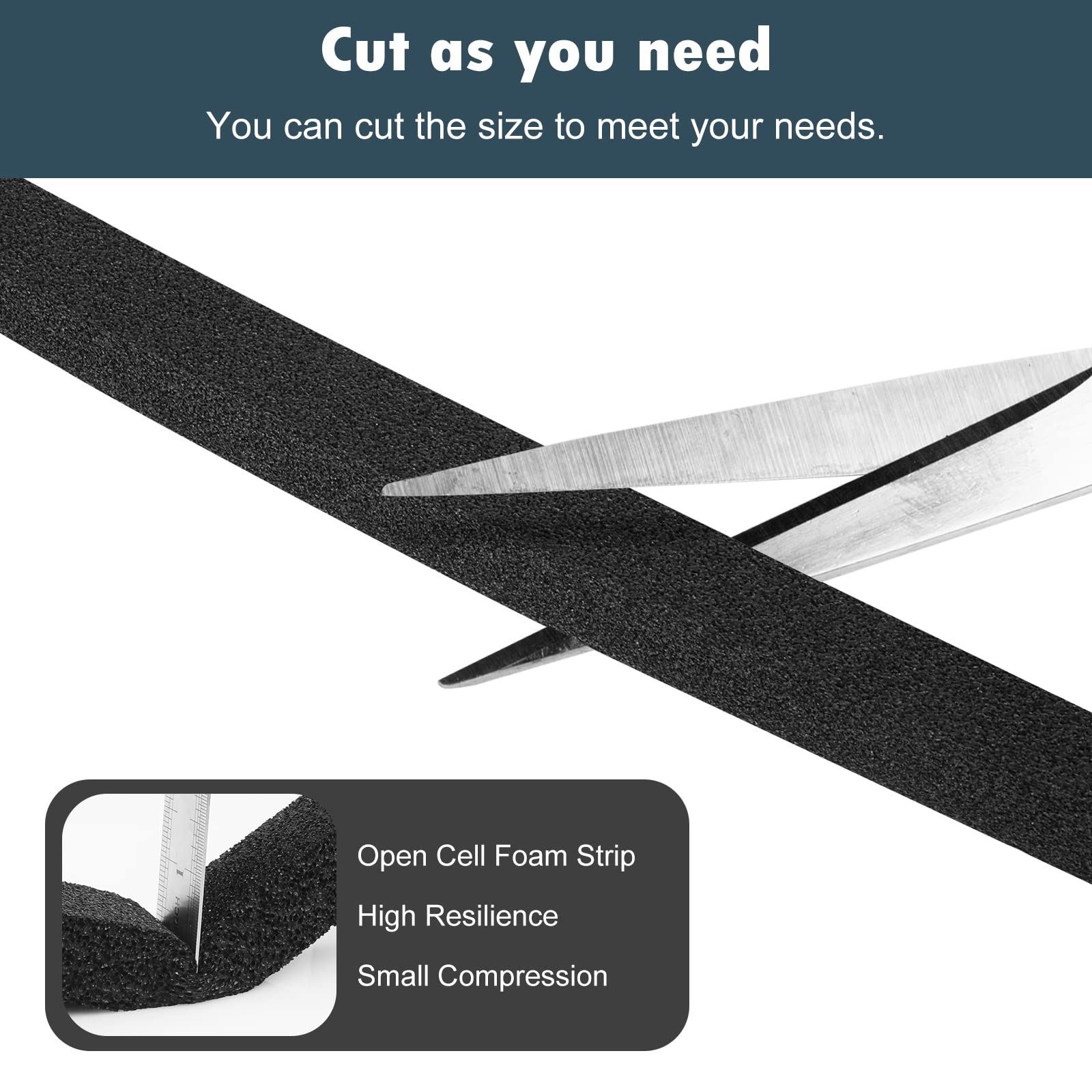 Weather Stripping Door Seal Window Air Conditoner Insulation Foam Seal Tape Black Open Cell Door Seal Strip