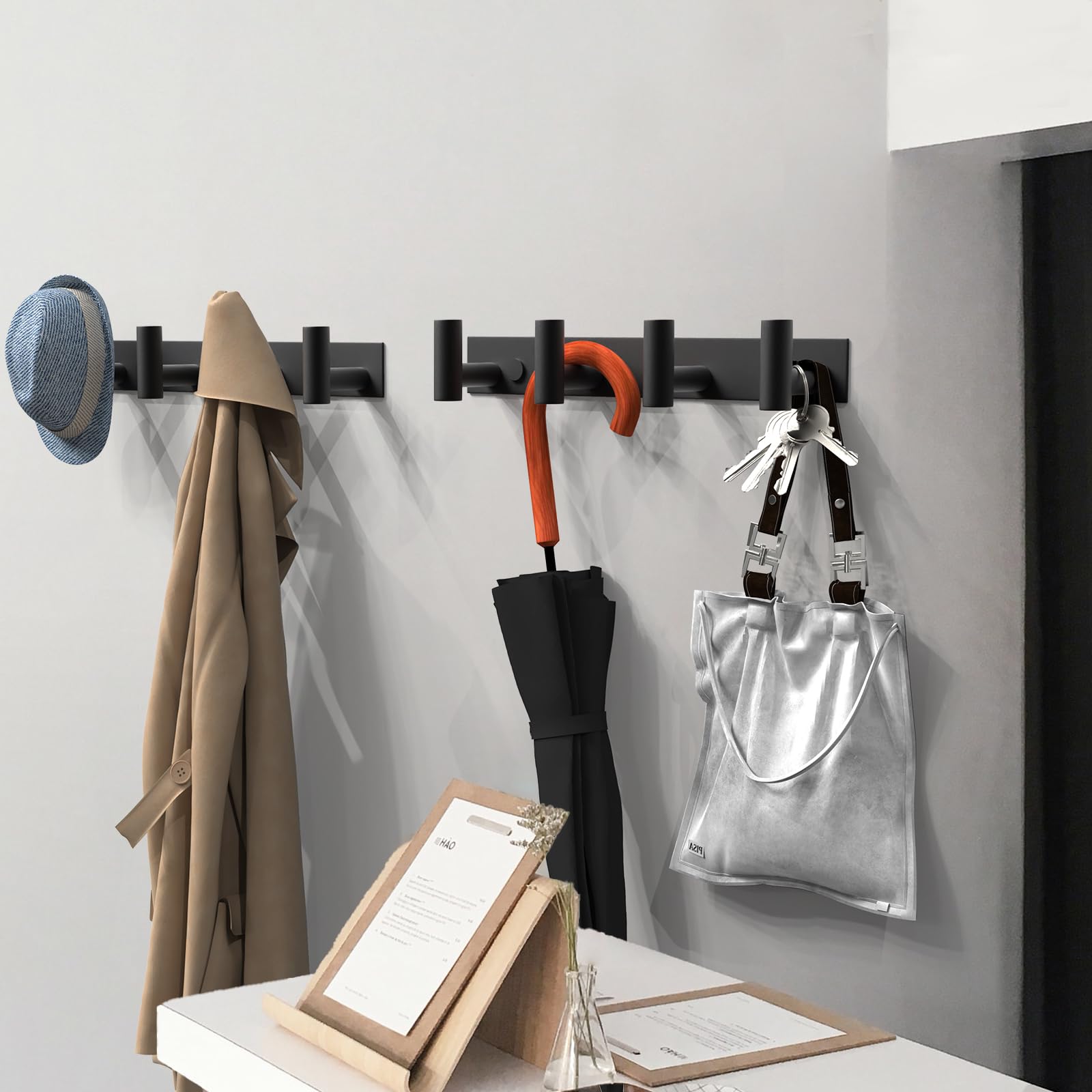 2PACK Hat and Coat Wall Mount Rack (2 Count)