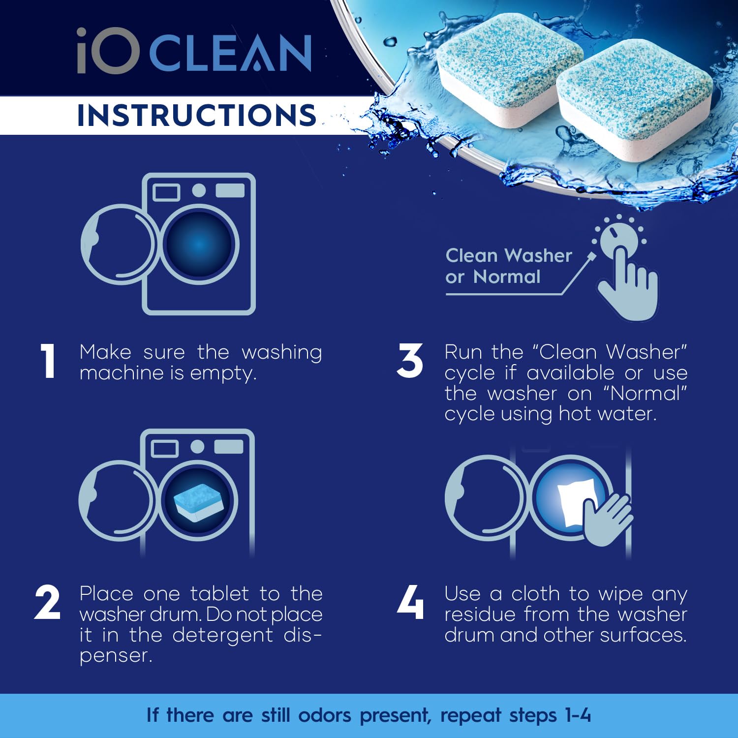 Washing Machine Cleaner Descaler Tablets (24 Count)