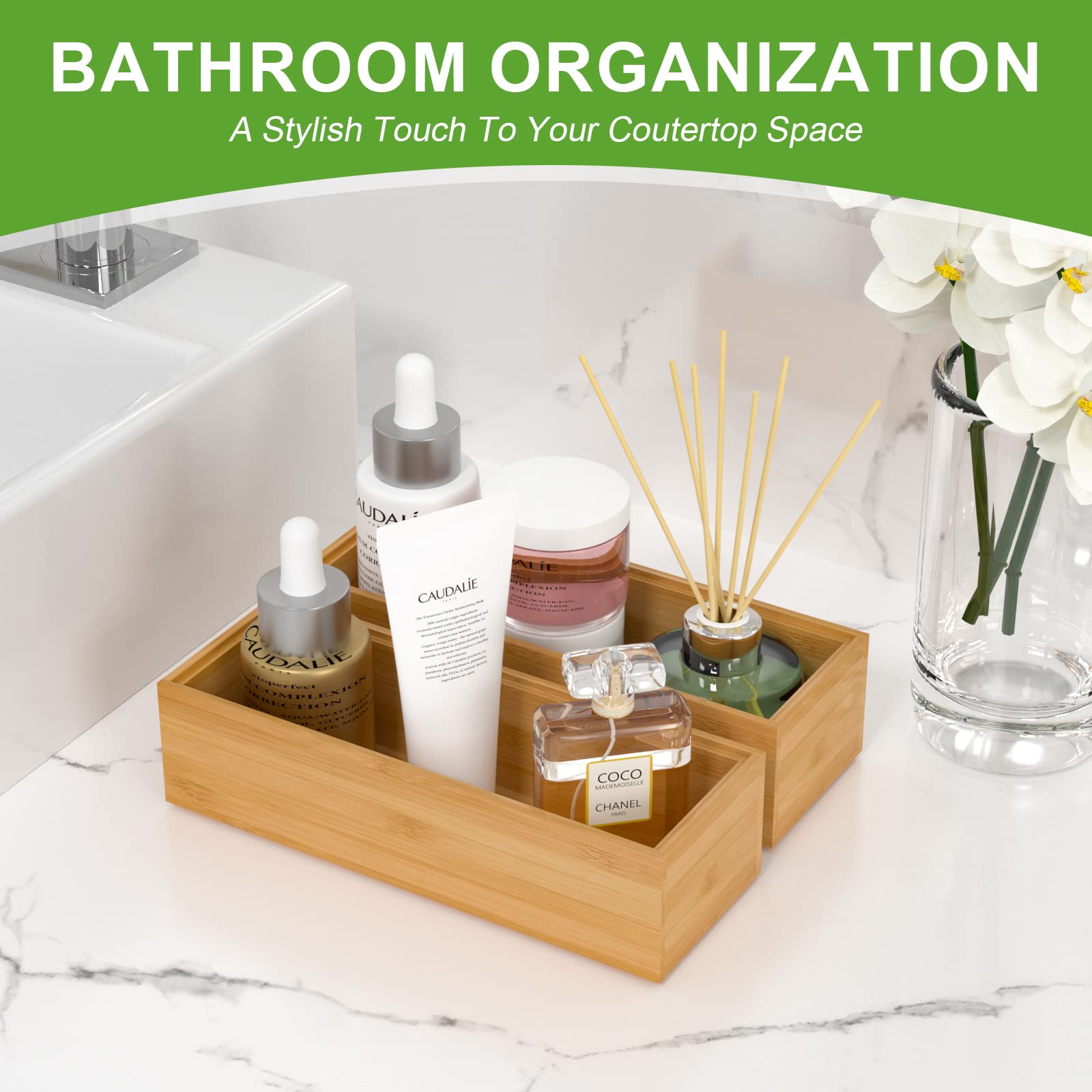 Bamboo Drawer Organizer (2 Count)