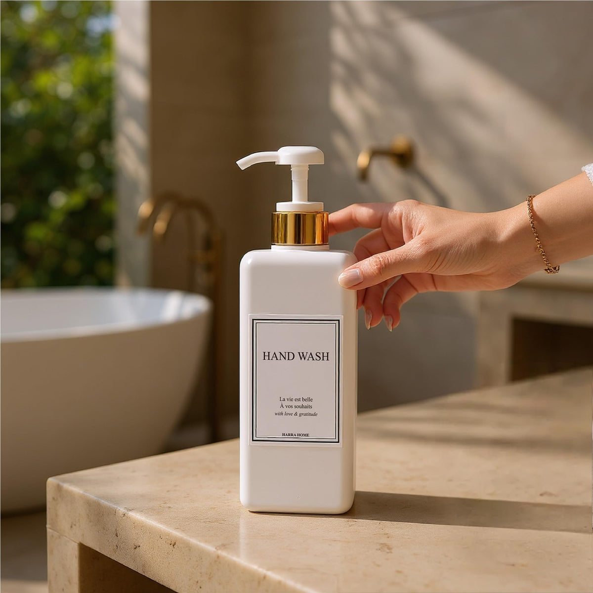 Modern Gold Design Shampoo and Conditioner Dispenser (3 Count)