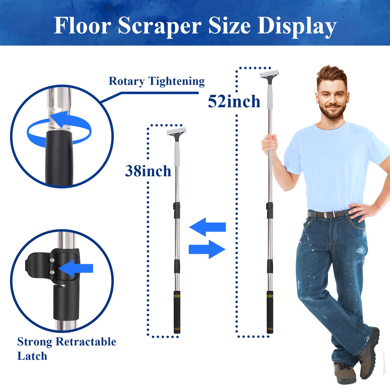Floor Scraper Heavy Duty Long Handle