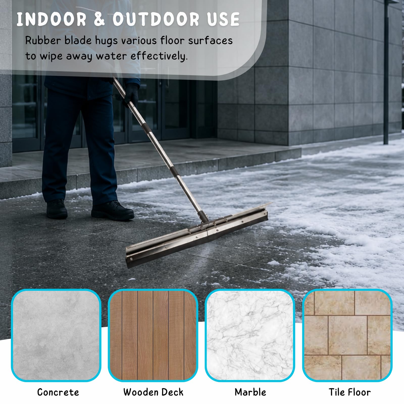 Floor Squeegee for Concrete Water Removal