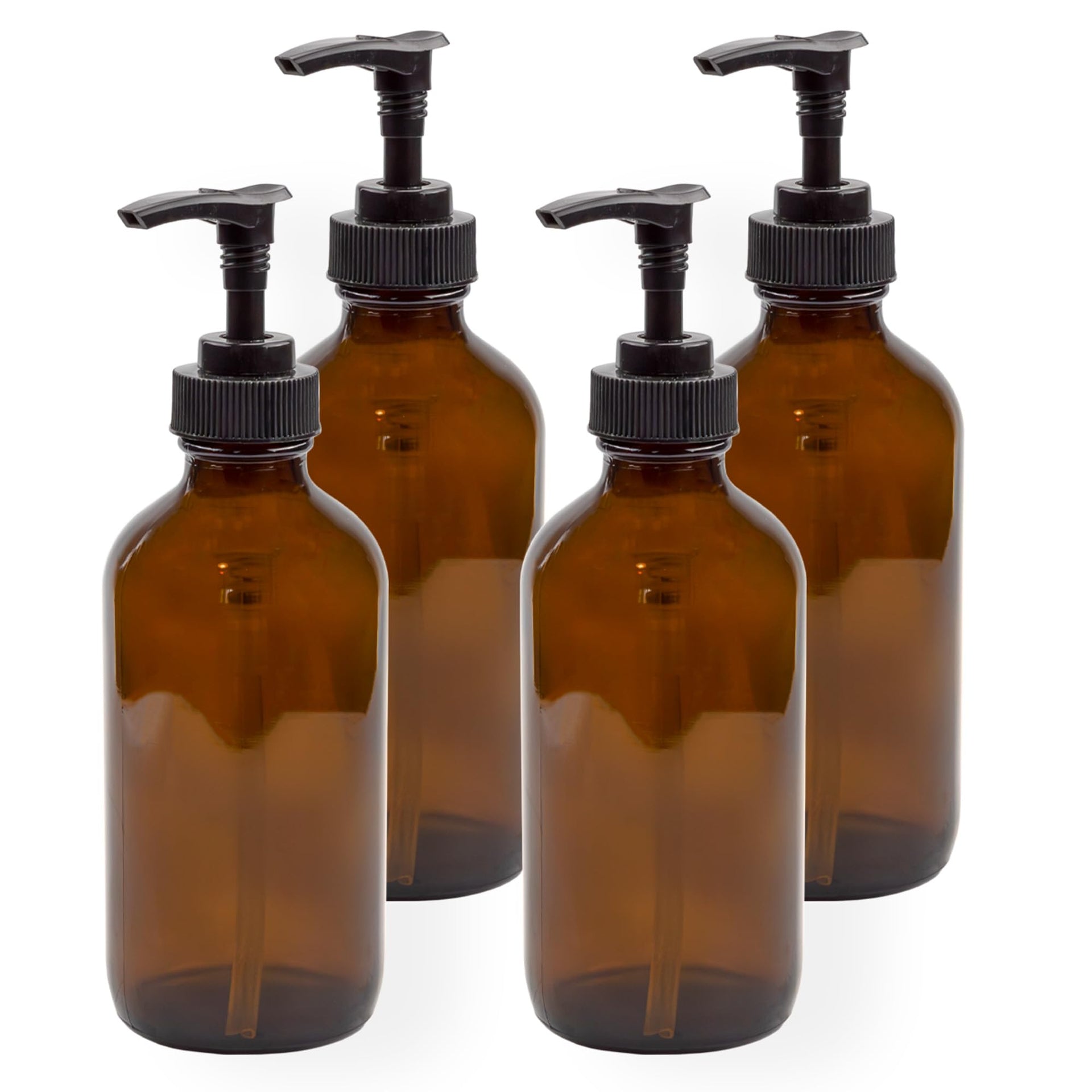 8oz Glass Pump Bottles (4 Count)