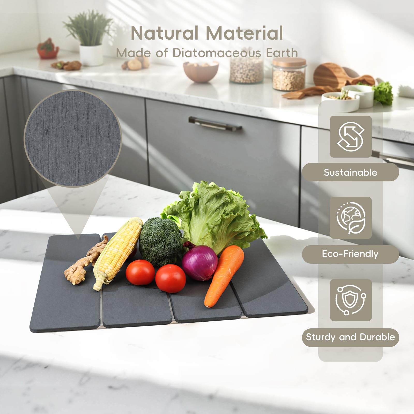 Small Stone Drying Mats for Kitchen Counter