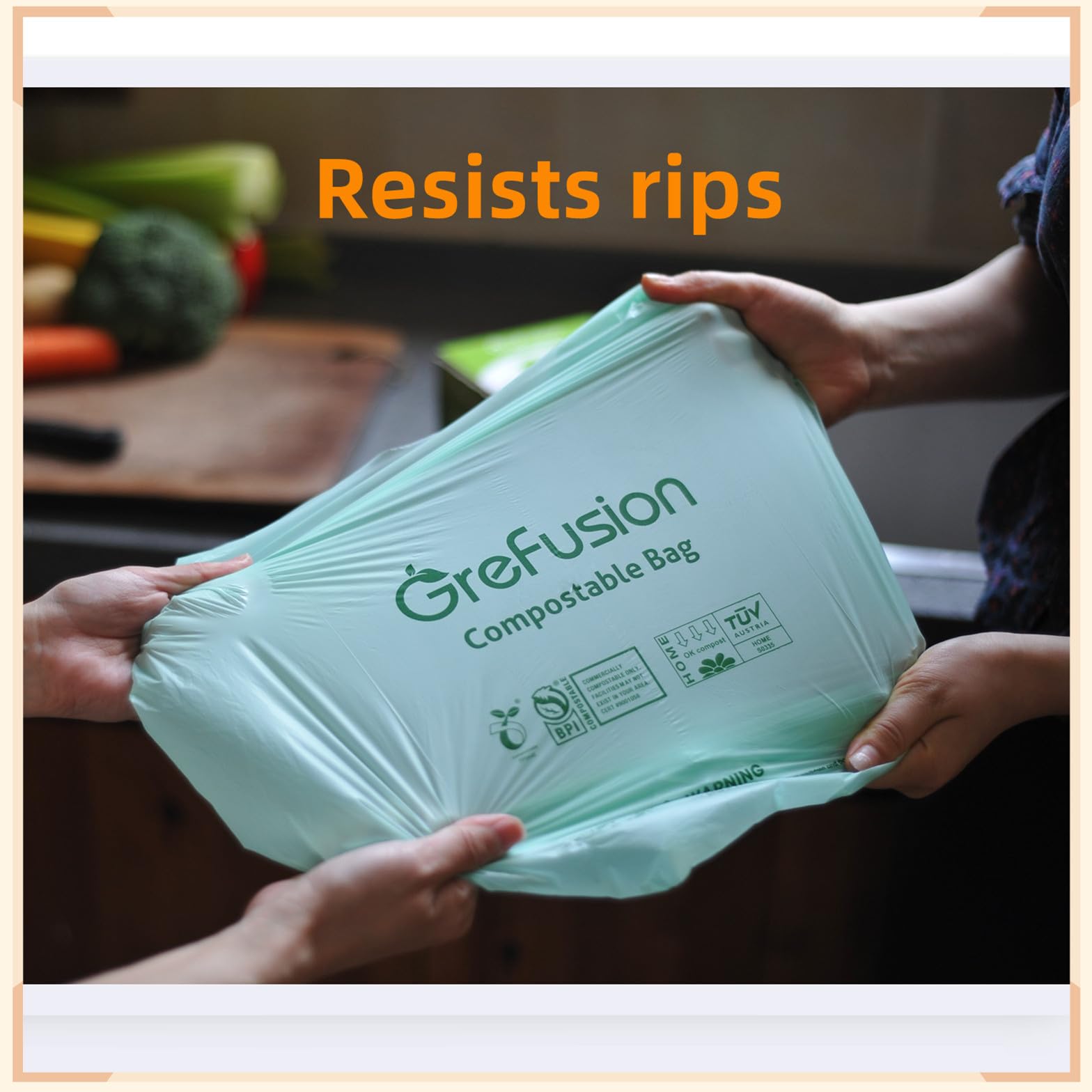 Compostable Trash Bags with handle (50 Count)