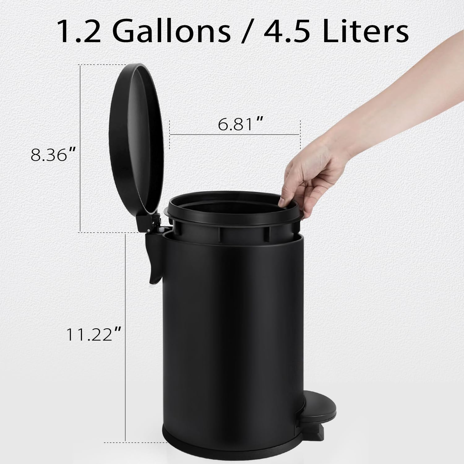 Small Bathroom Trash Can with Lid Soft Close