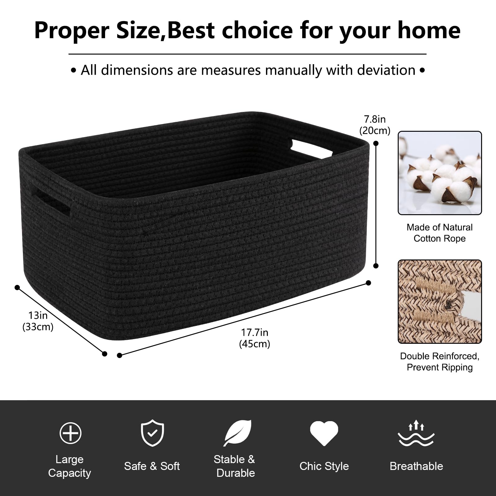 Large Storage Basket for Organizing (2 Count)
