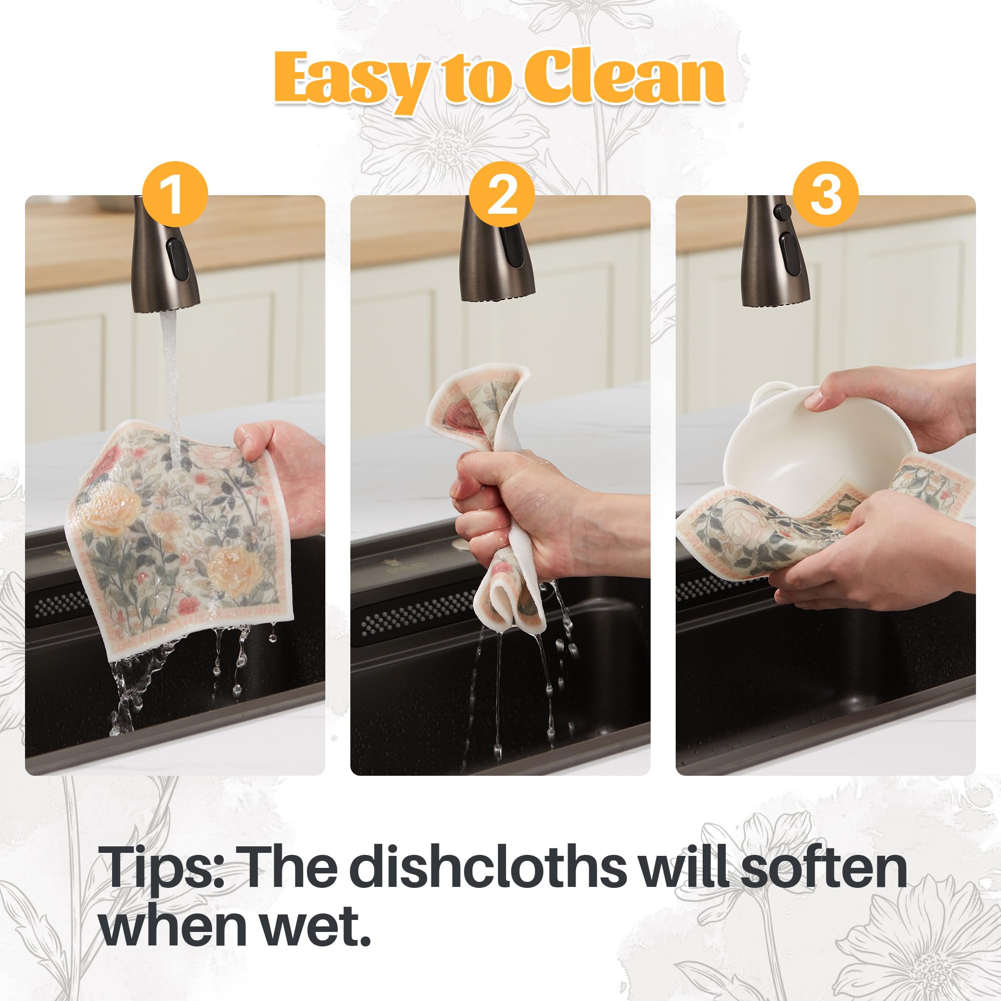 6 Pack Dishcloths for Kitchen (6 Count)