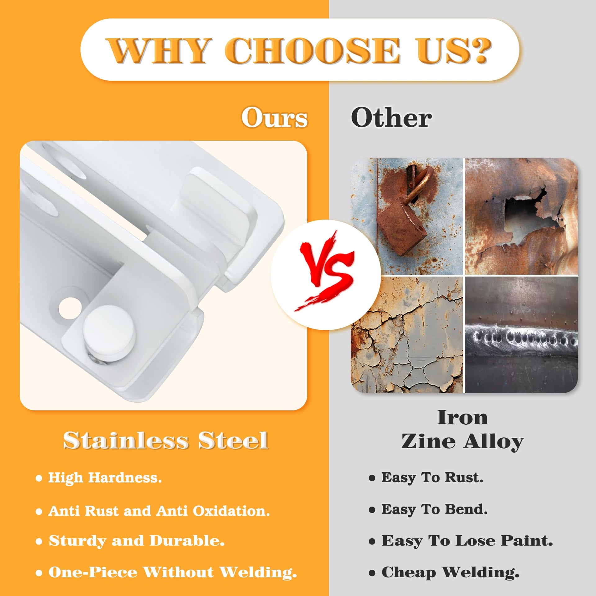 Flip Latch Gate Latches Slide Bolt Latch Safety Door Lock Catch for Barn Cabinet Pet Cage Garden Bathroom Garage Window Sliding Door