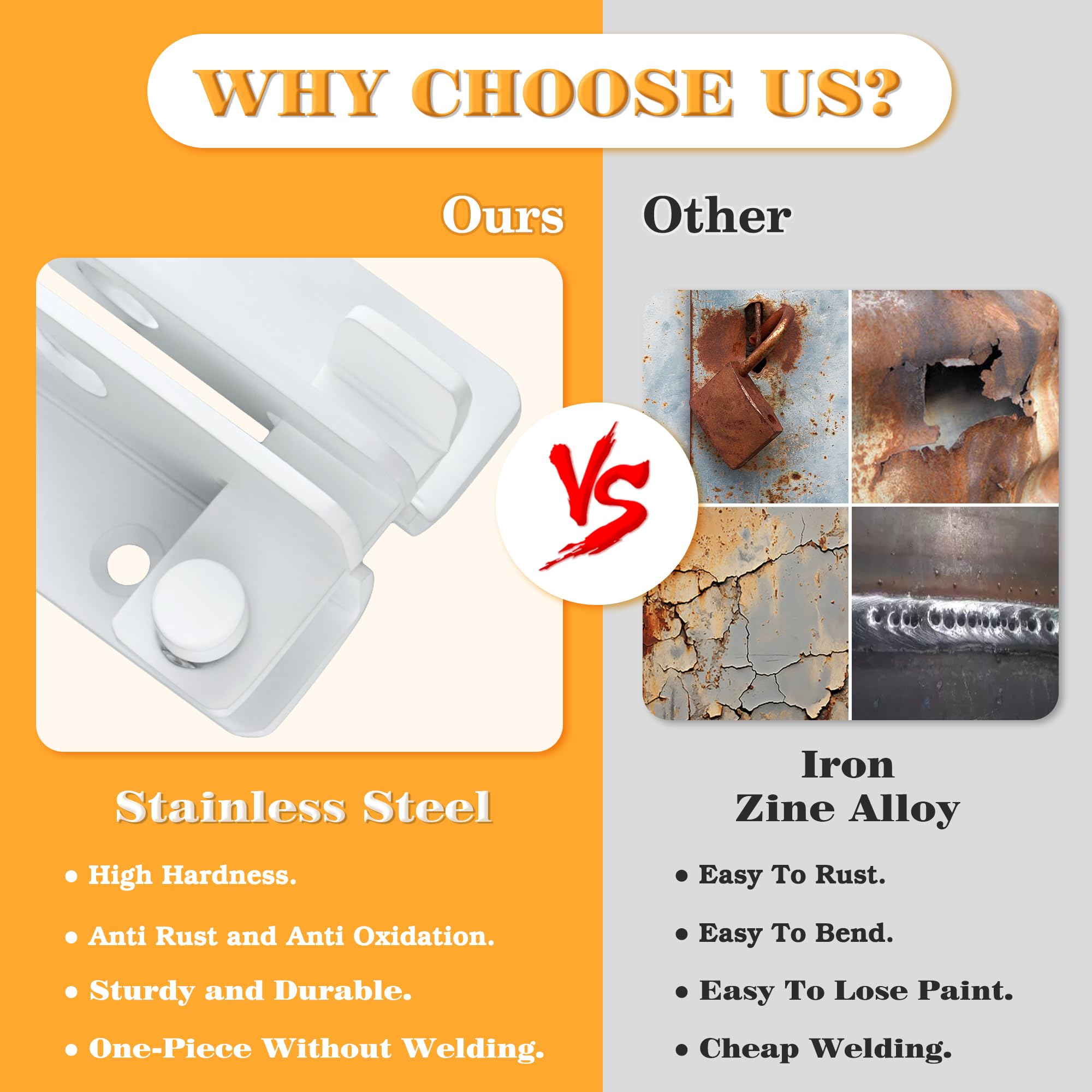 Flip Latch Gate Latches Slide Bolt Latch Safety Door Lock Catch for Barn Cabinet Pet Cage Garden Bathroom Garage Window Sliding Door