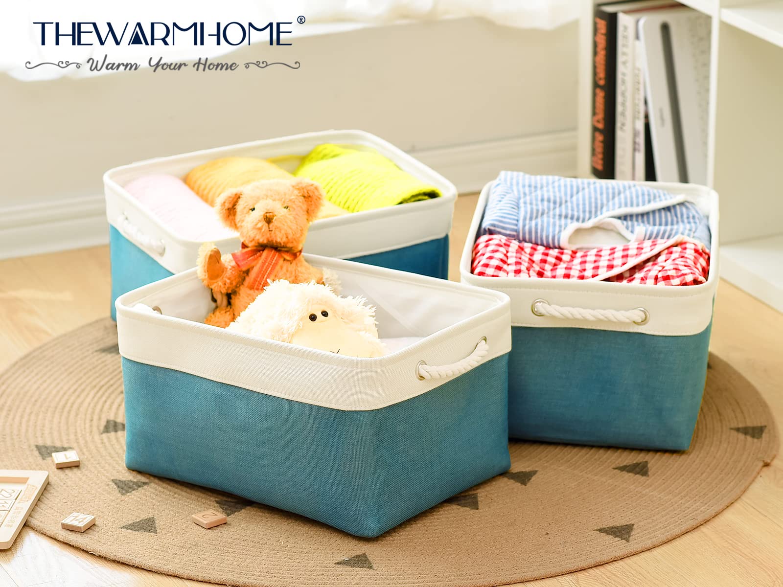 Storage Bins Large 3 Pack 15.7x11.8x8.3 in Fabric Storage Baskets for Organizing Shelves (3 Count)