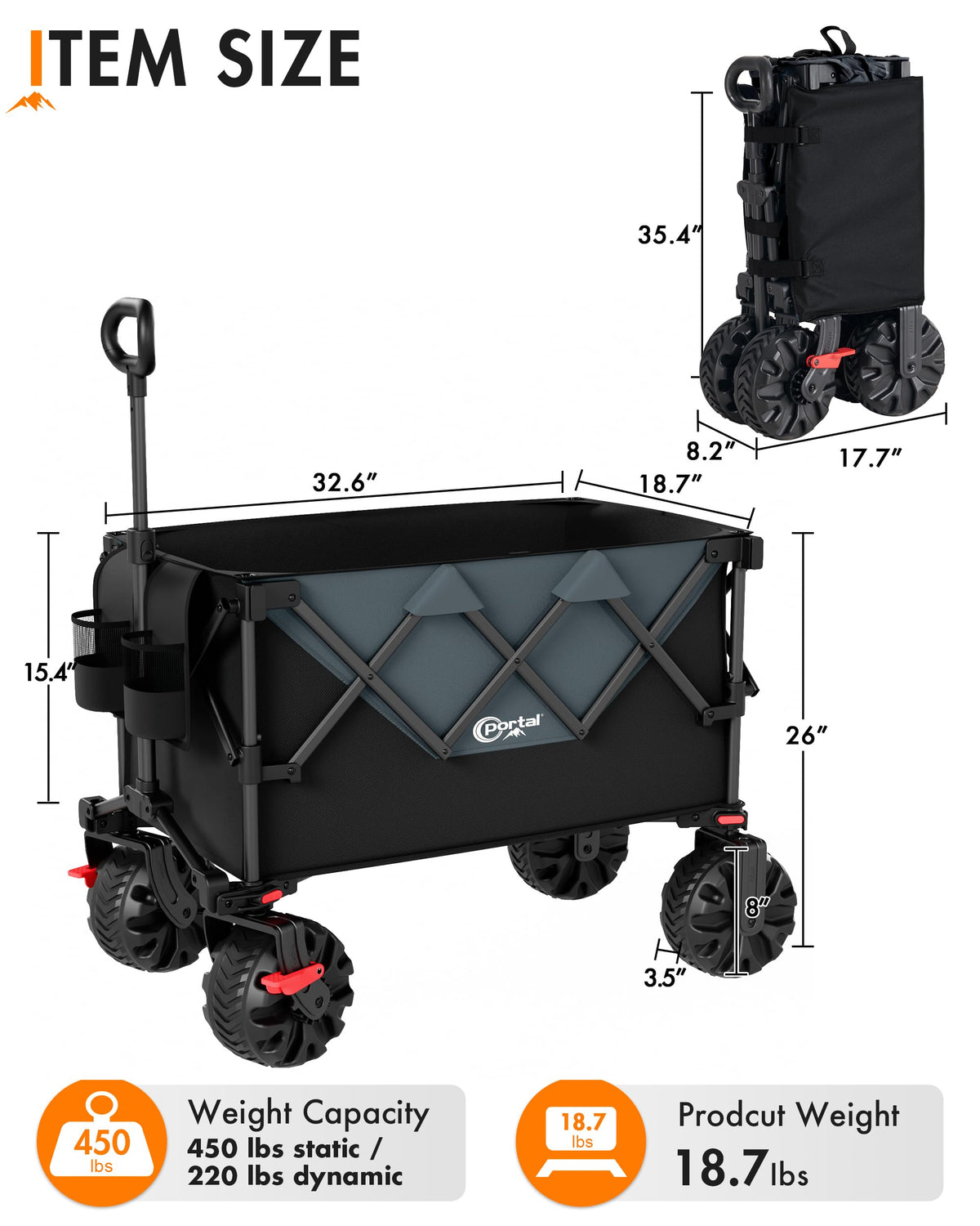 Folding Wagon Black