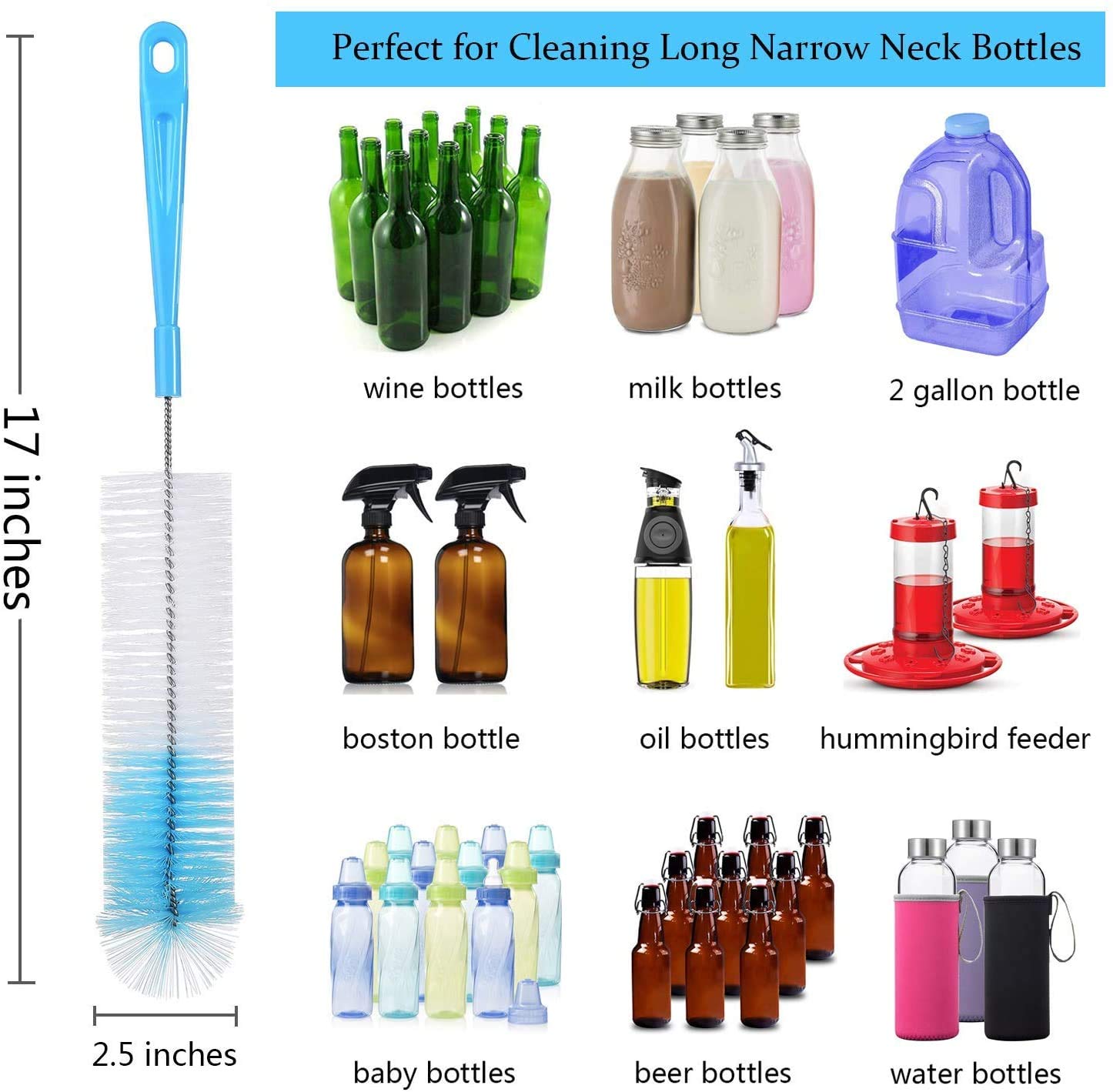 8 Pack Bottle Cleaning Brush Set (8 Count)