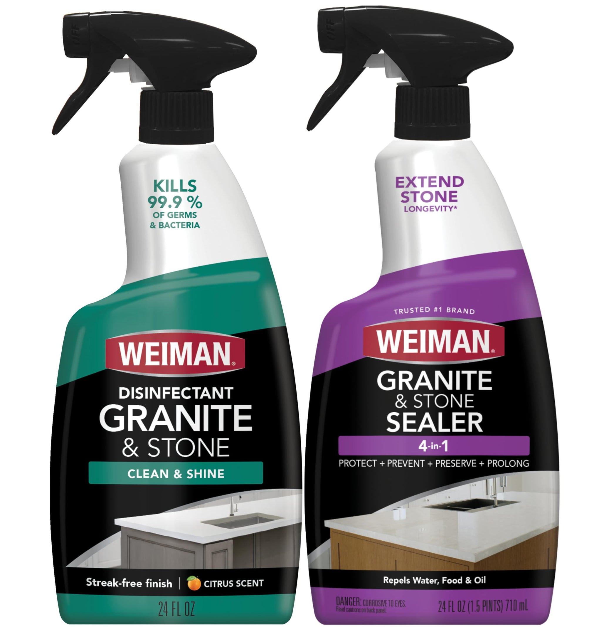 Disinfecting Granite & Stone Daily Cleaner and Sealer Kit (48 Fl Oz)
