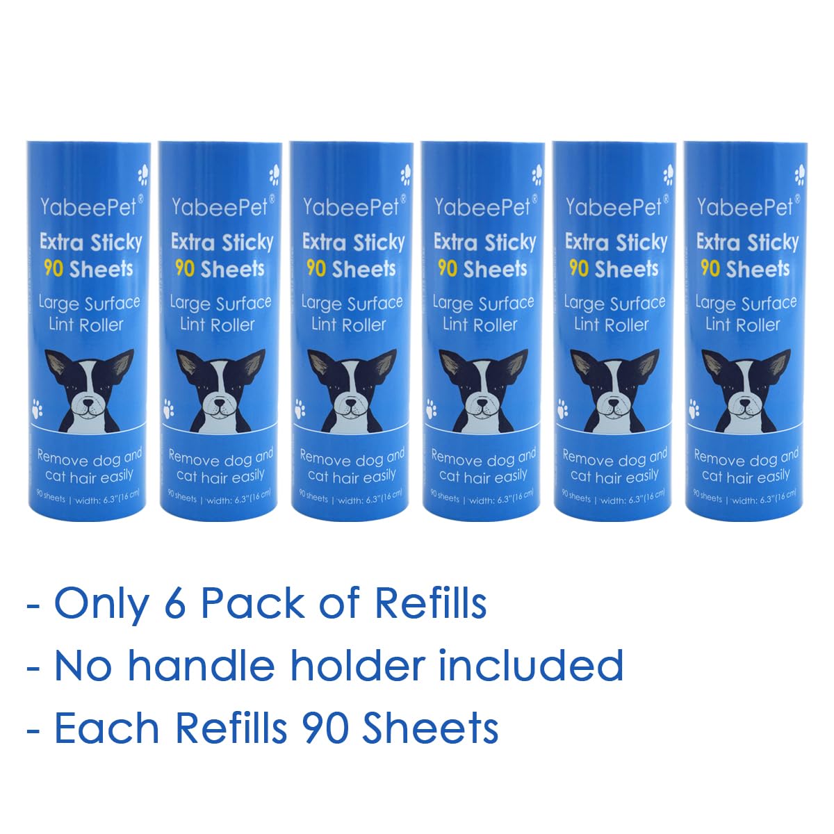 Extra Sticky Large Lint Roller Refills (6 Count)