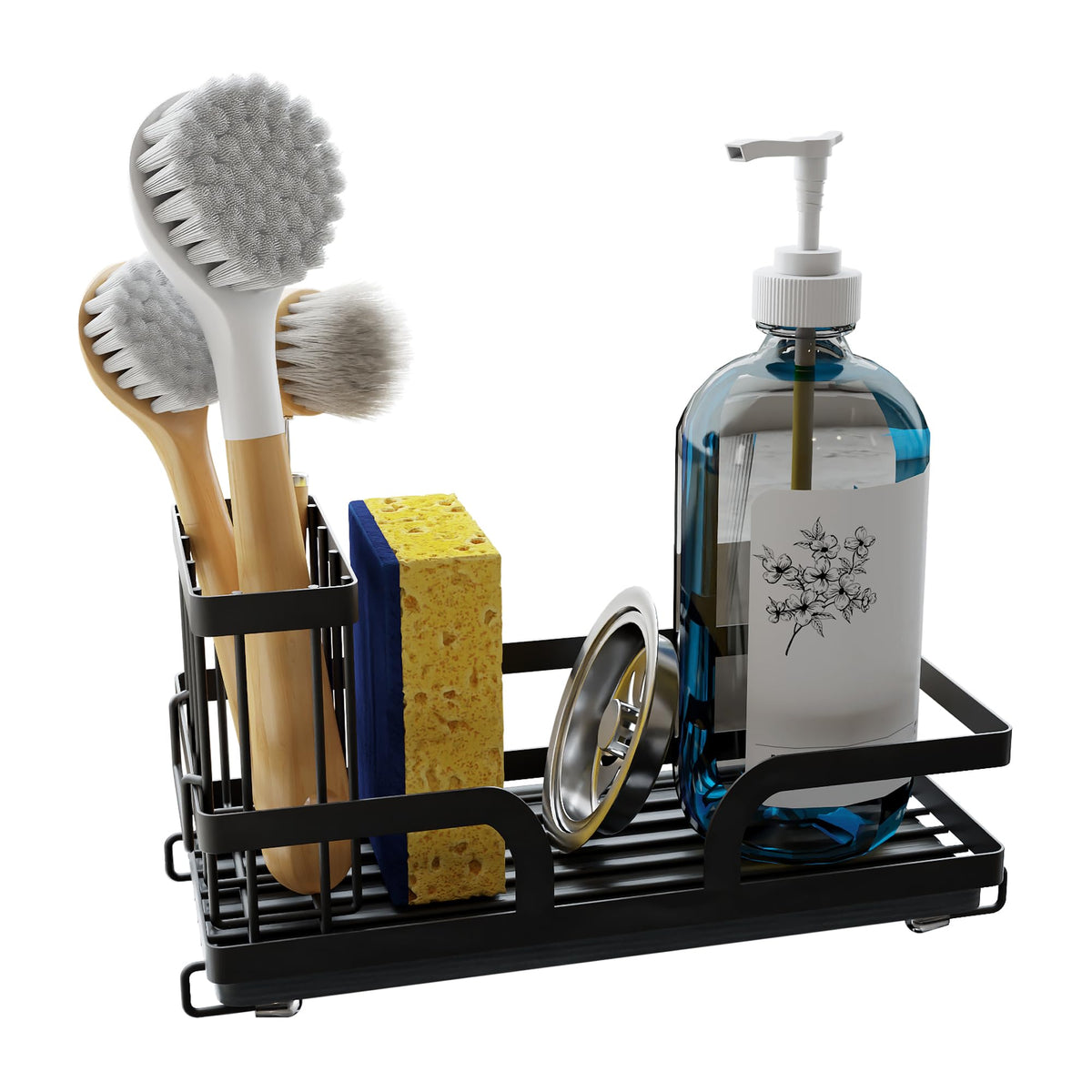 Sponge Holder for Kitchen Sink Caddy with Stone Drying Tray 2 PCS