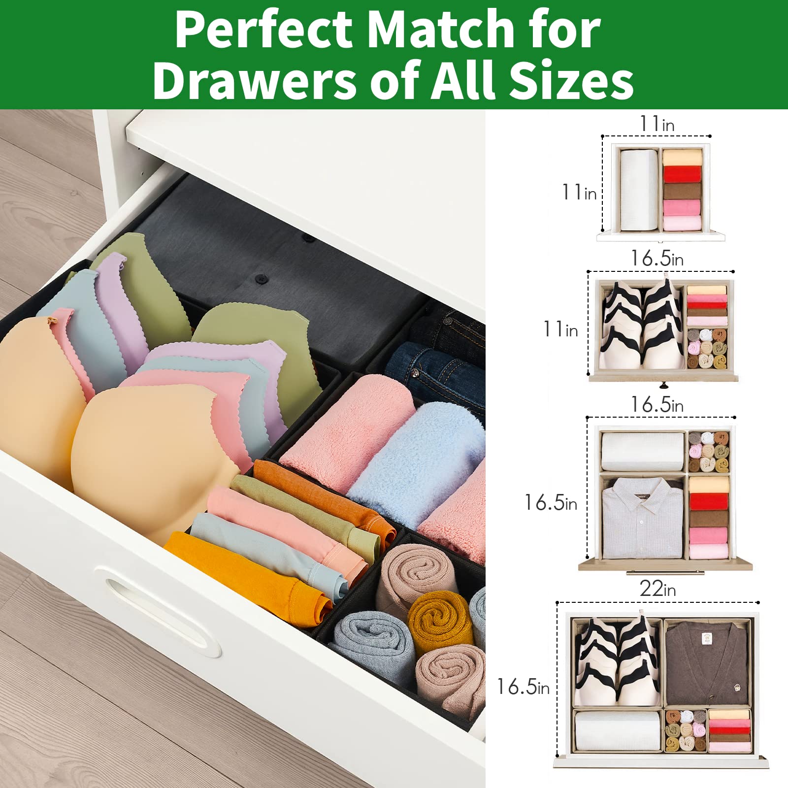 Drawer Organizer Clothes (8 Count)