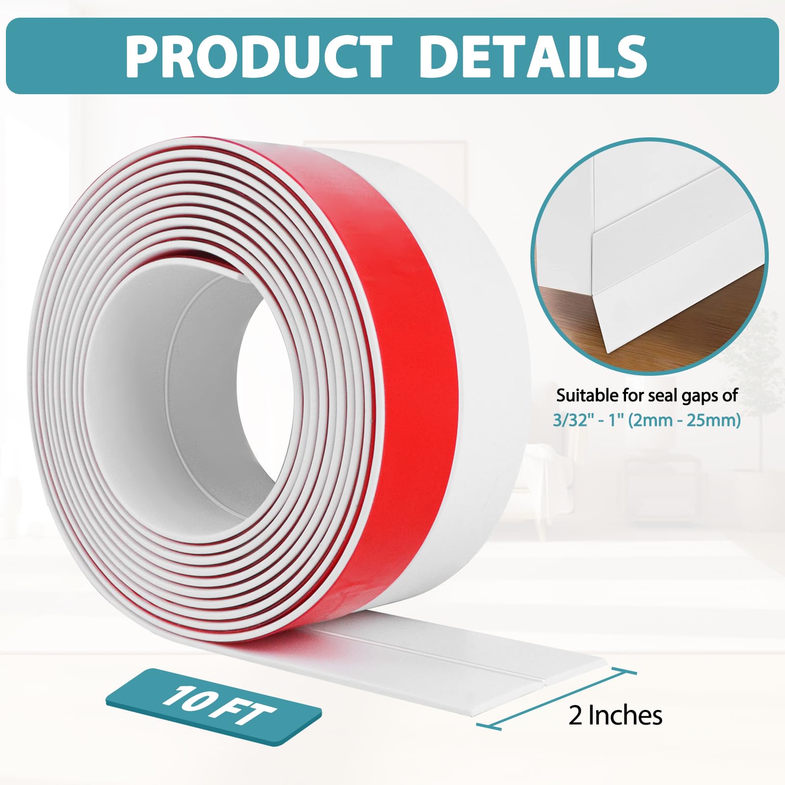 Weather Stripping Door Draft Stopper Self Adhesive