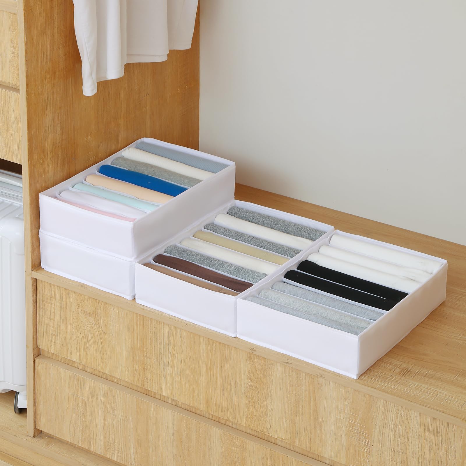 4 Pack Drawer Organizers for Clothing (4 Count)