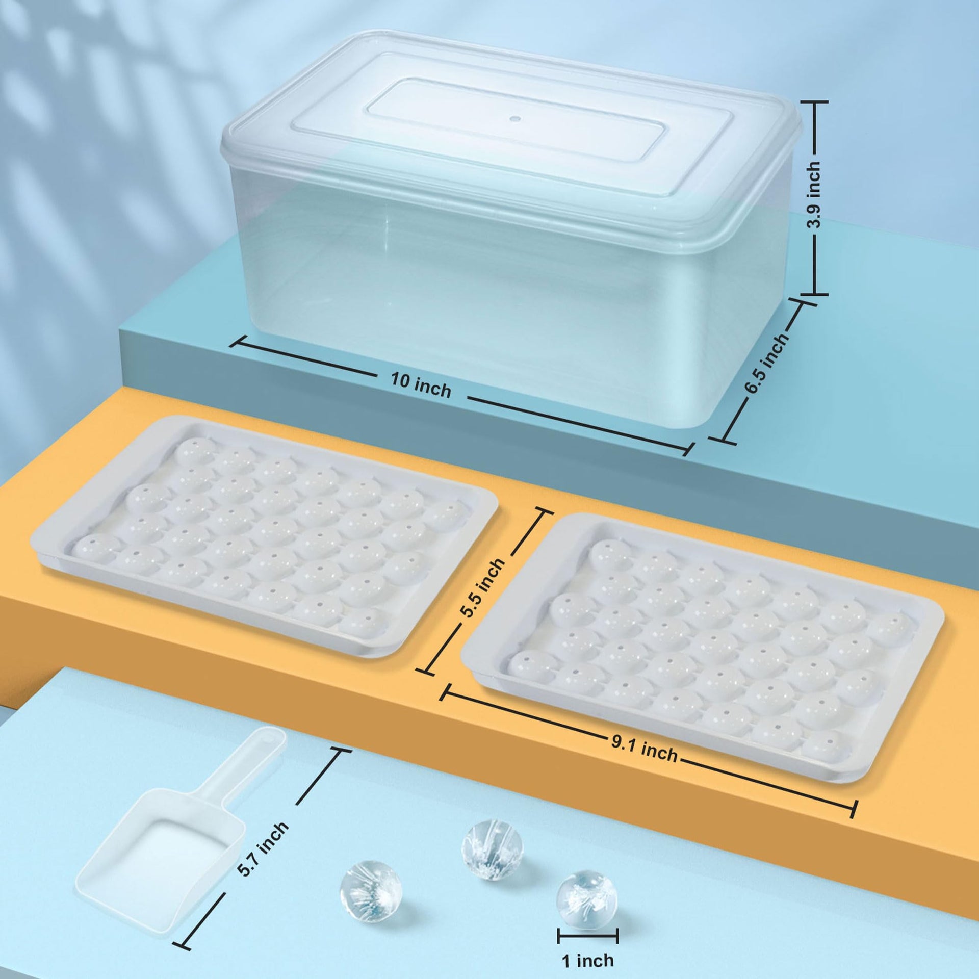 Ice Cube Tray with Lid and Bin