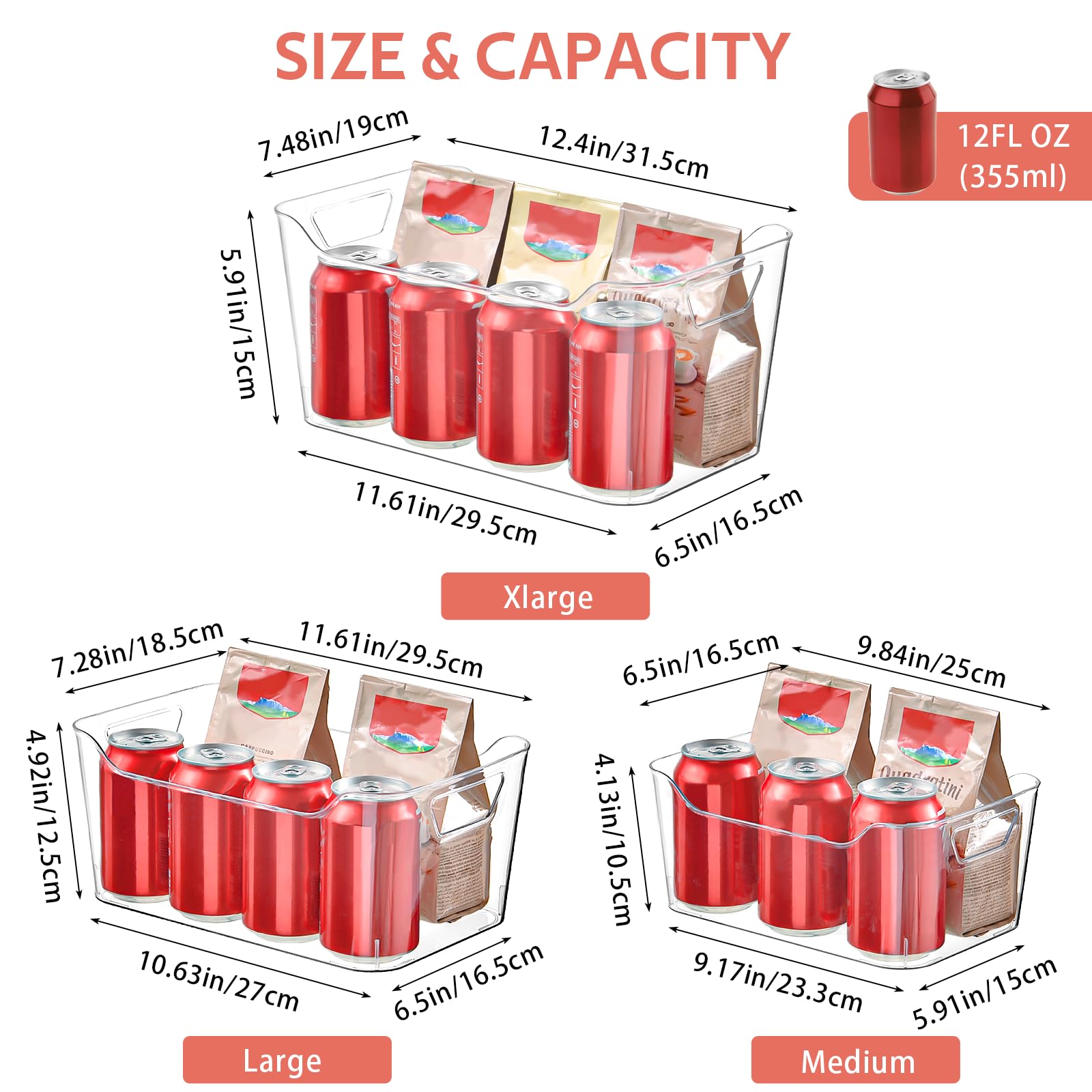 Clear Plastic Storage Bins (12 Count)